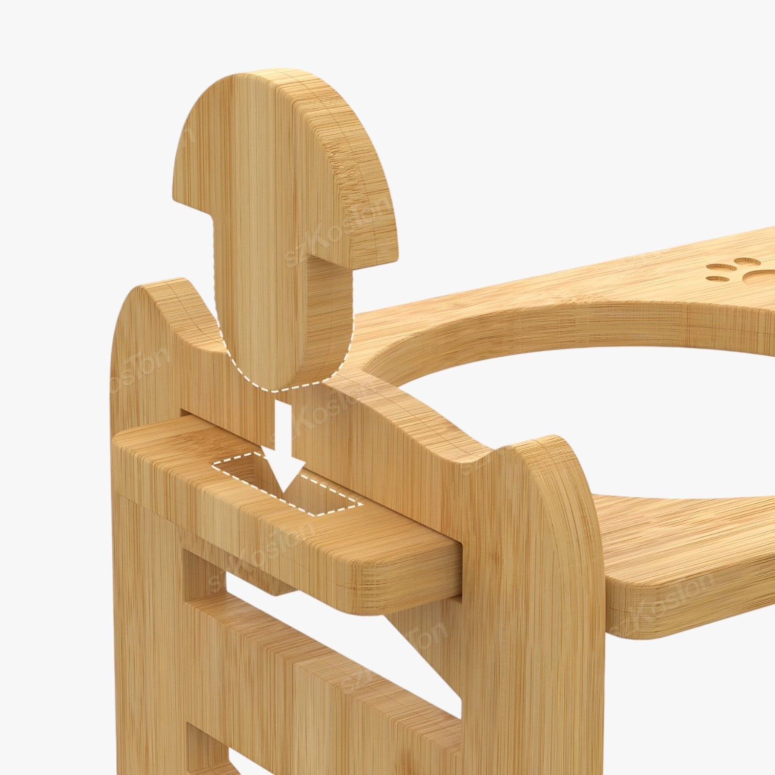 Ciotola per Cani in Bambù Regolabile Ergonomica e Pieghevole Legno - - animali domestici bambù cani ciotola ciotola cani ergonomica legno pets & supplies pieghevole - Concept Palermo