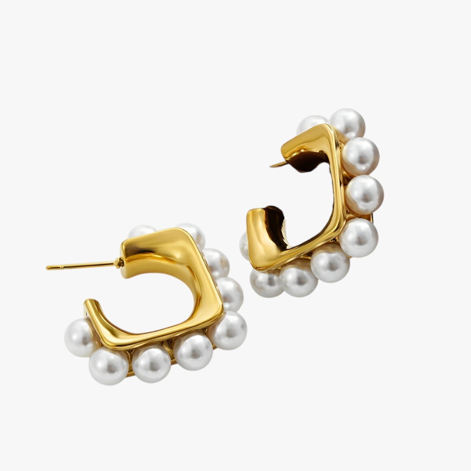 Orecchini Chunky in Oro con Perle – Ipoallergenici e Stilosi Donna - - Accessories Jewelry chunky donna EARRINGS ipoallergenici jewelry orecchini orecchini chunky perle stilosi - Concept Palermo