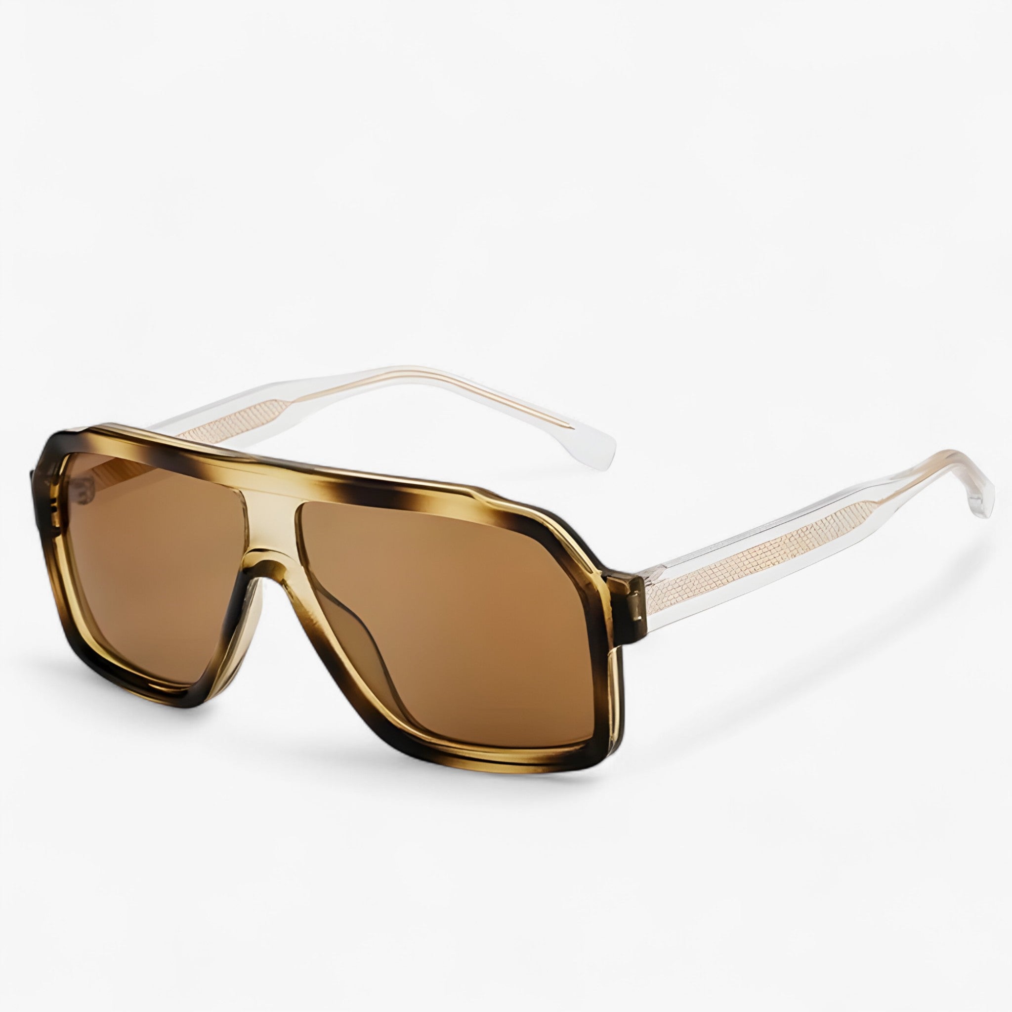 Occhiali da sole oversize in metallo di lusso Uomo - YellowBrown - accessoires metallo occhiali occhiali sole oversize sole sunglasses uomo zonnebrillen - Concept Palermo