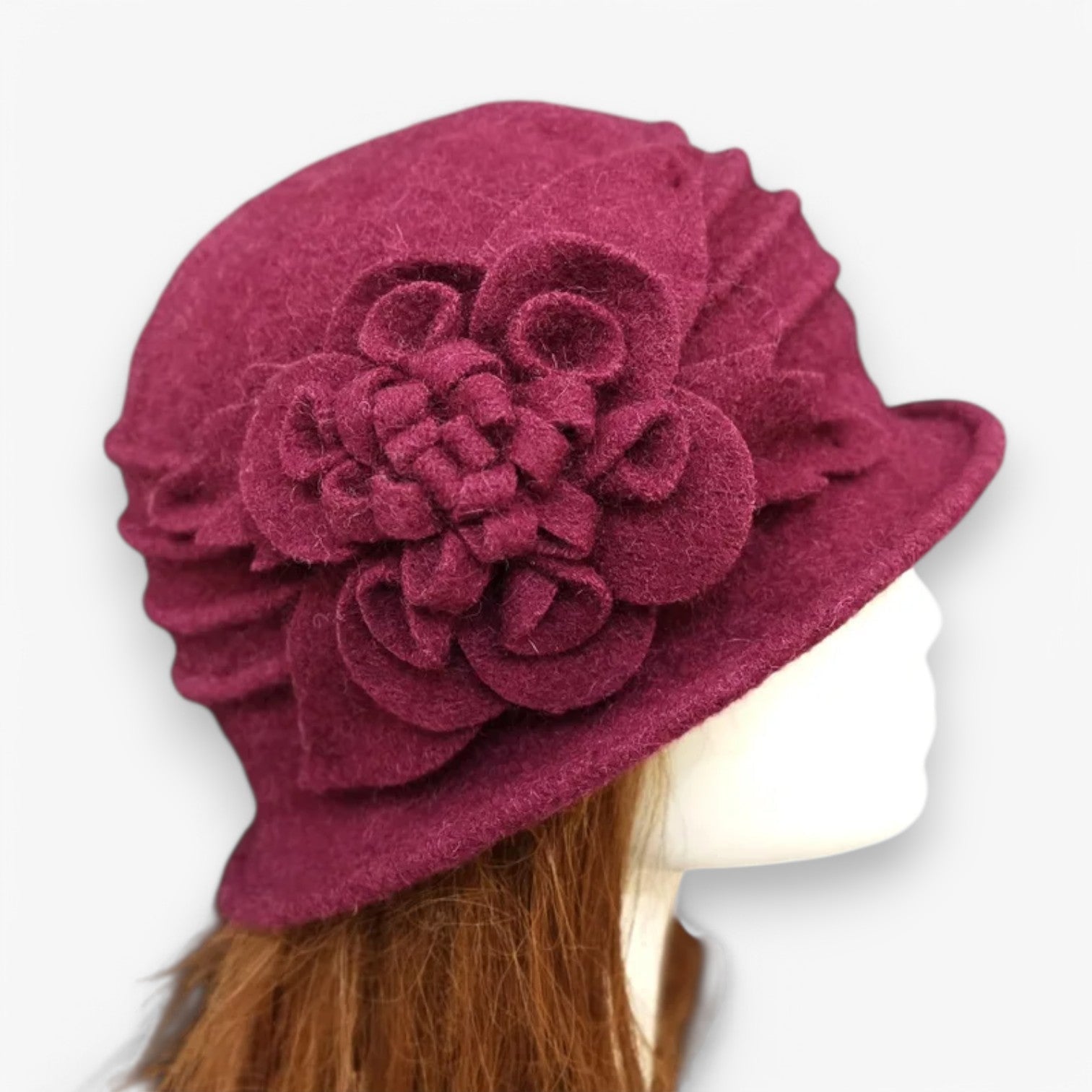 Cappello Fedora di Lana per Madri – Caldo e Morbido - Rosso Vino 57 - bucket hats caldo cappello cappello fedora fedora hat Hat for girls lana madri women hat women's hat - Concept Palermo