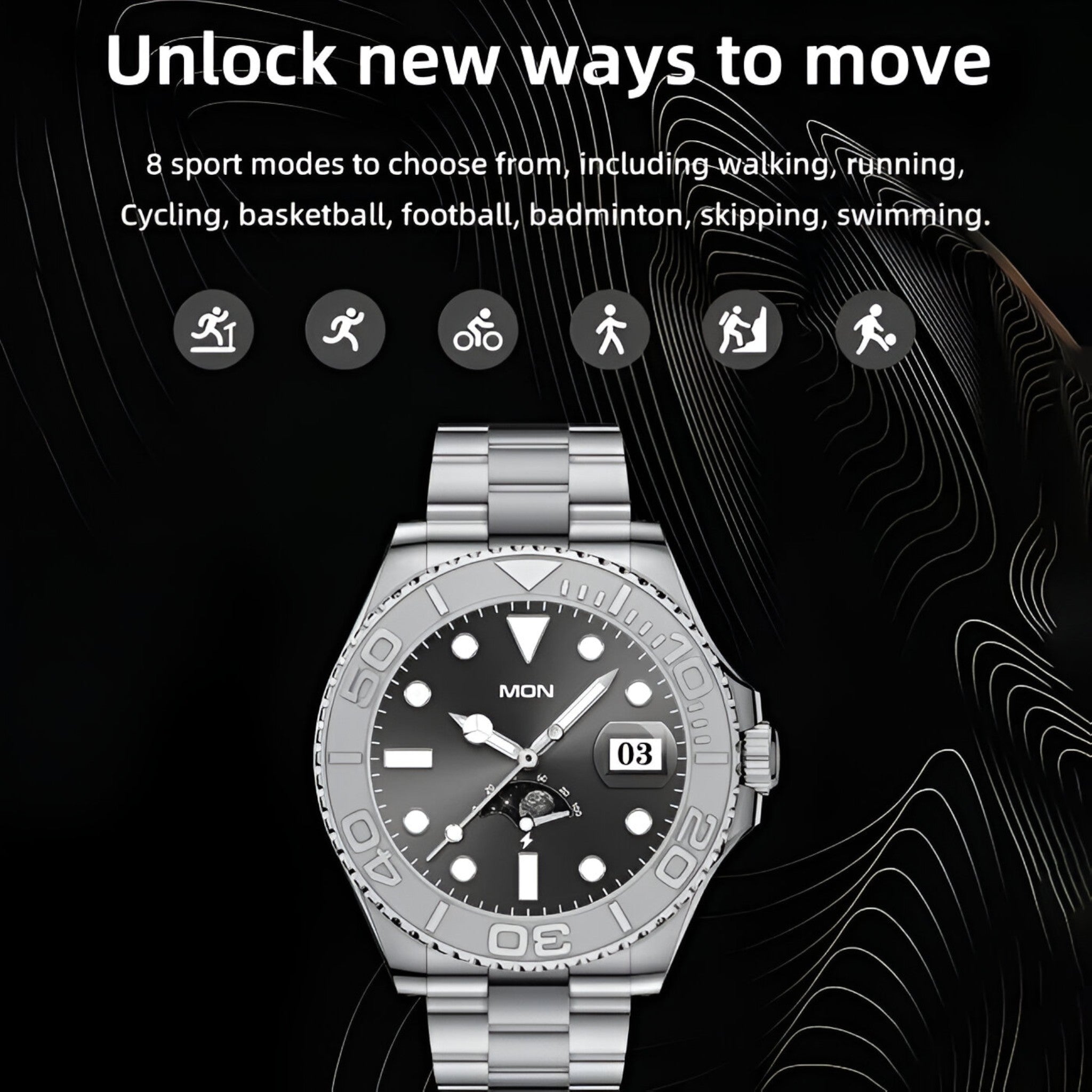 Smartwatch Uomo Lusso AMOLED, Elegante Orologio Intelligente con Display HD - - accessoires amoled display gadgets horloges smartwatch smartwatch display uomo verlichting watches - Concept Palermo