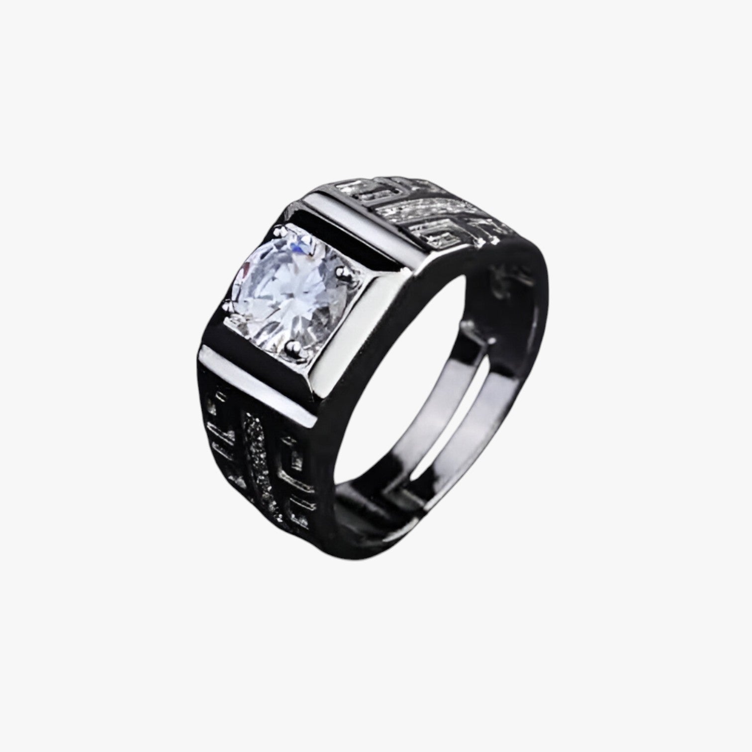 Anello in Argento con Cristalli Scintillanti Uomo - - anello anello cristalli cristalli jewelry mens accessory mens ring Rings scintillanti uomo - Concept Palermo