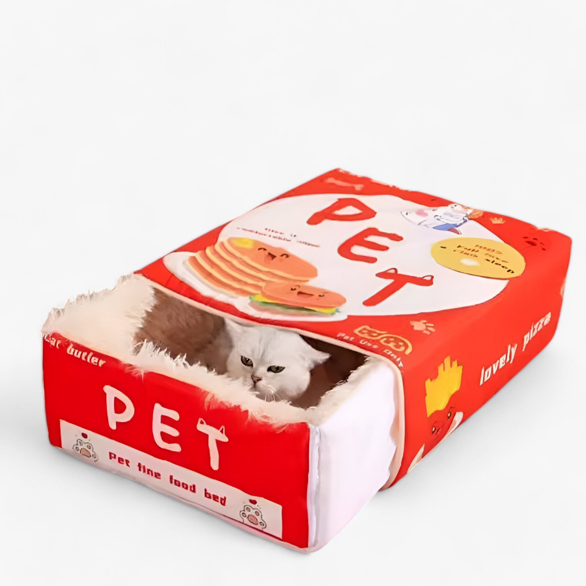 Letto per Gatti Completamente Chiuso – Posto Confortevole e Sicuro per Riposare Uomo - Scatola di Pannenkoek Rossa - chiuso completamente confortevole gatti letto letto gatti pets & supplies posto - Concept Palermo