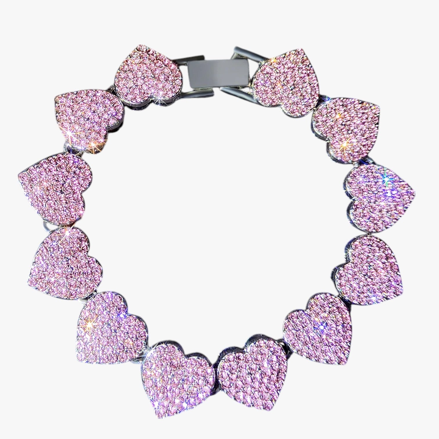 Bracciale Tennis con Ciondoli Cuore & Cristallo – Eleganza Hip Hop per Ogni Occasione Donna - - bracciale bracciale tennis BRACELET BRACELET FOR WOMEN BRACELETS bracelets for women ciondoli cristallo cuore donna eleganza jewelry women bracelets - Concept Palermo