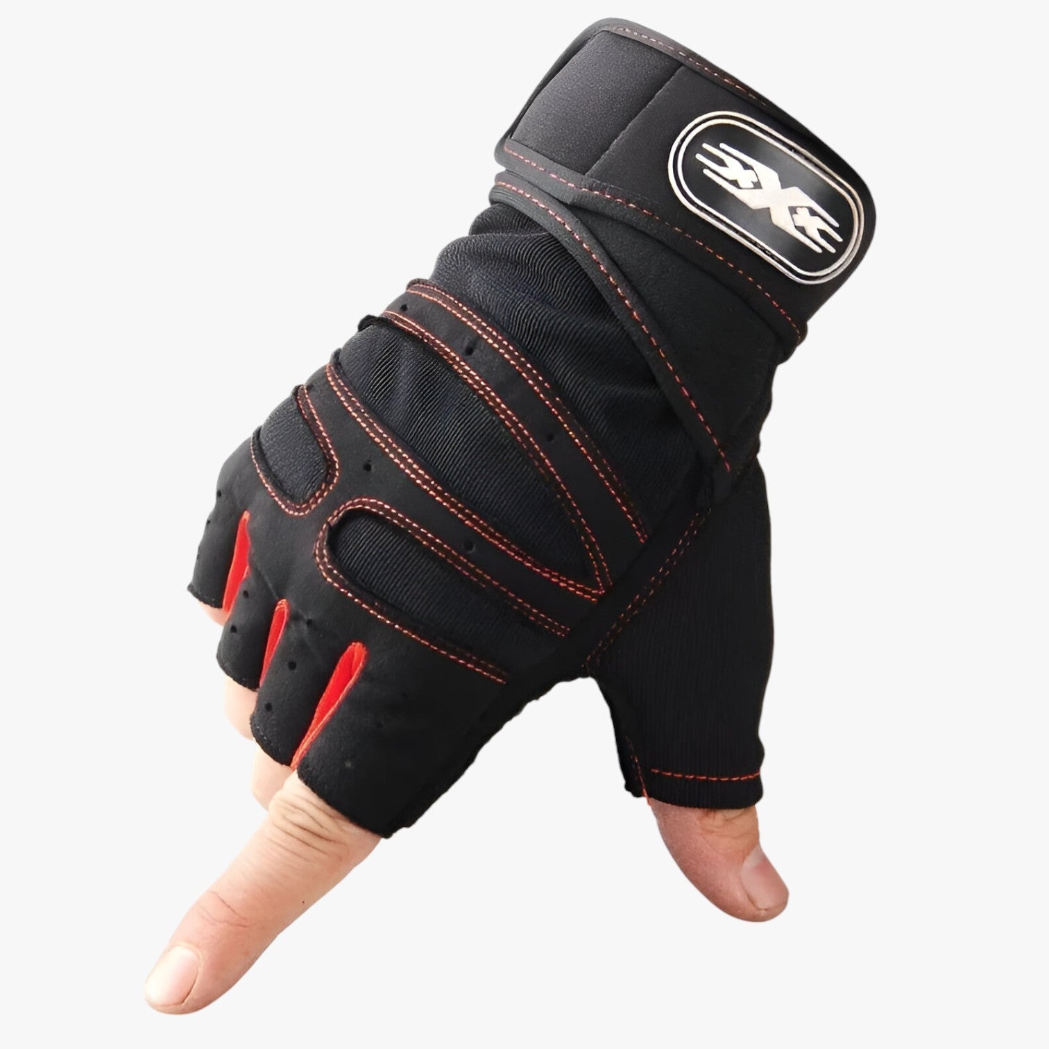 Guanti sportivi senza dita con protezione per i polsi Uomo - Rosso - dita gloves guanti guanti sportivi mens accessory mirko | guanti sportivi senza dita con protezione per i polsi - €25 polsi protezione sportivi uomo - Concept Palermo
