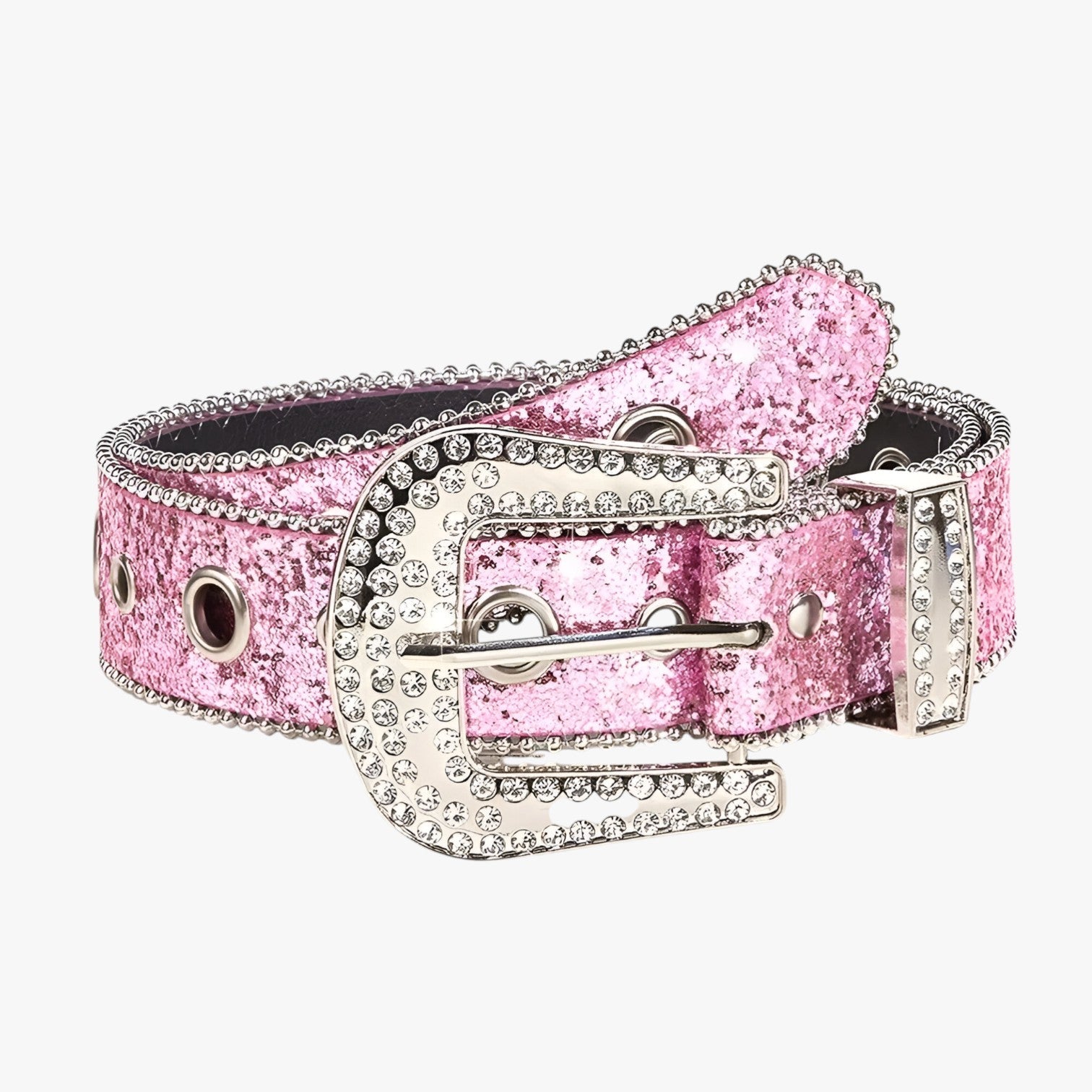 Cintura in pelle luccicante alla moda con borchie Donna - Rosa - alla belt buckle women belts borchie cintura cintura pelle donna luccicante moda pelle waist belt for women Womens belt - Concept Palermo