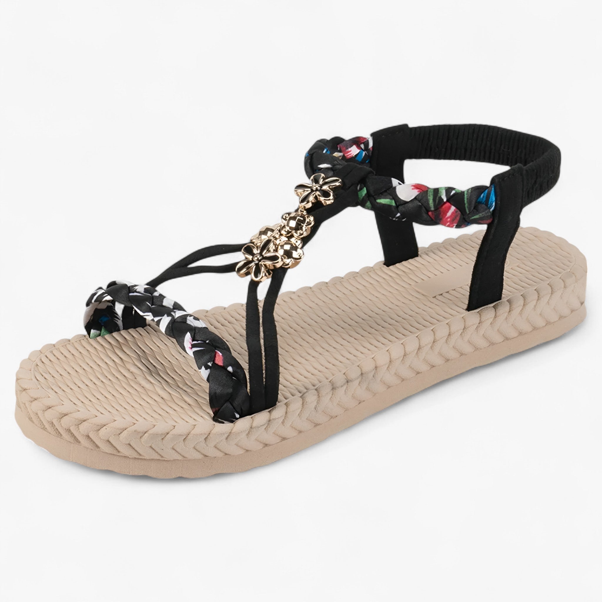 Sandali Estivi con Zeppa Donna - Nero - donna estivi sandalen sandali sandali estivi sandals schoenen zeppa - Concept Palermo
