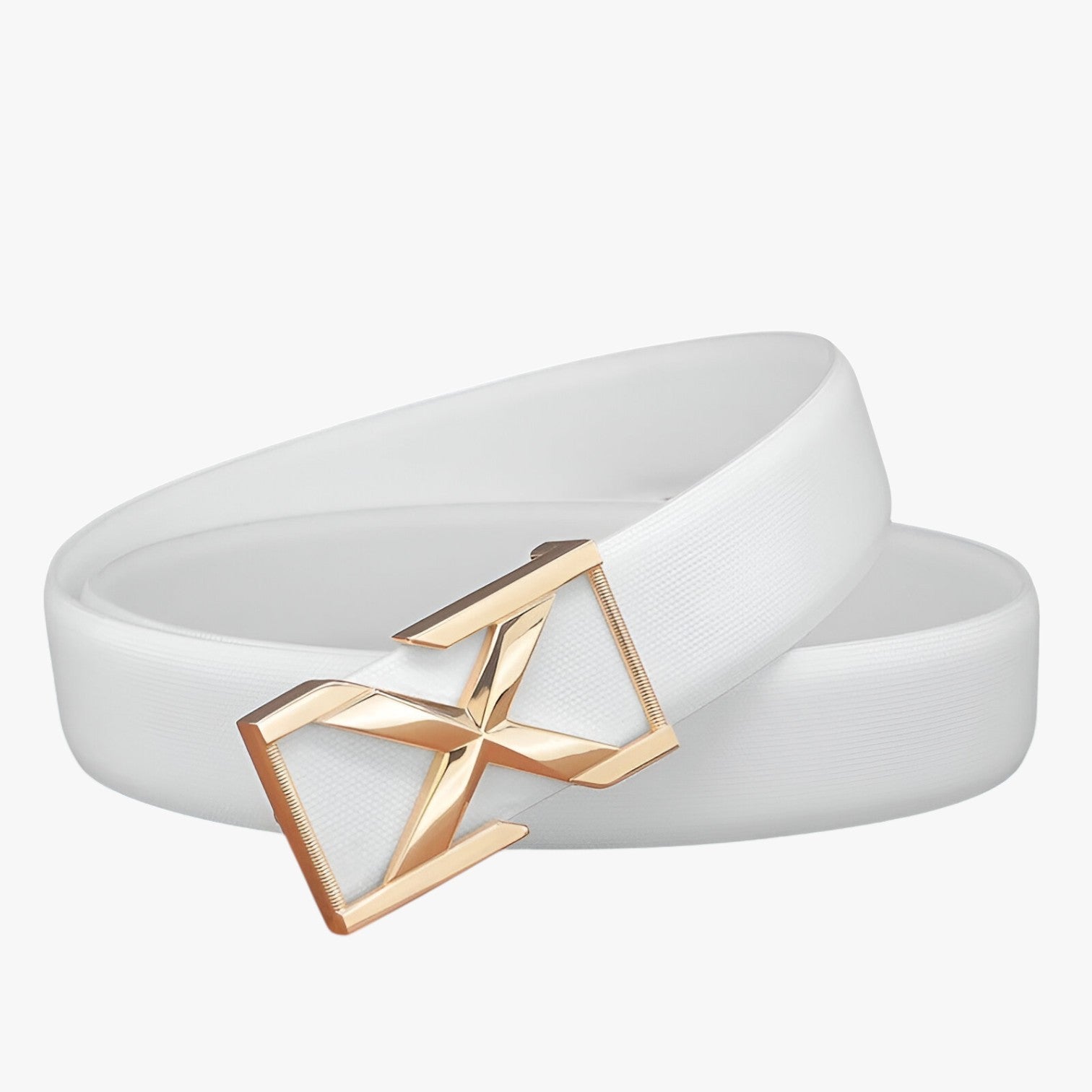Cintura da Uomo con Fibbia X Stile Casual di Lusso per Giovani - Bianco Fibbia dorata - Belts belts for men casual cintura cintura uomo fibbia giovani Mens belt stile uomo - Concept Palermo