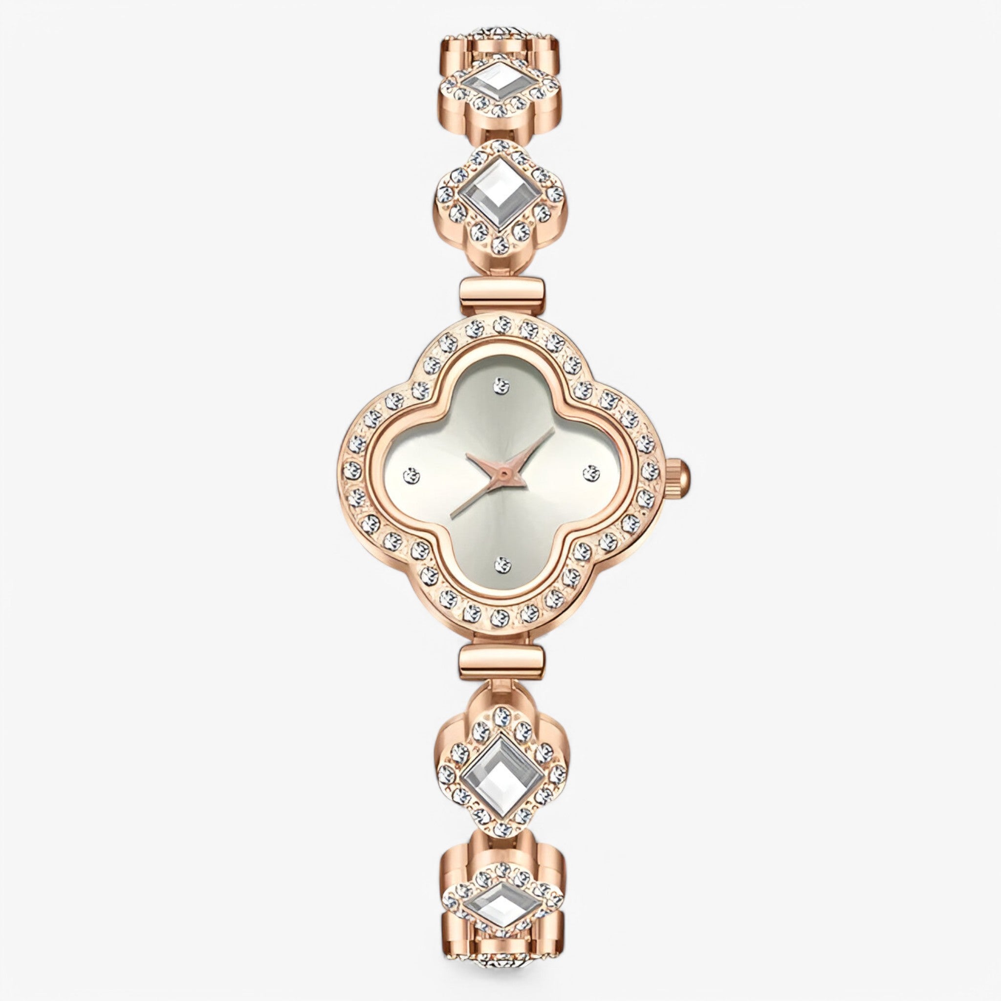 Orologio al quarzo con quadrifoglio e intarsio di diamanti - bianca - diamanti female watch intarsio orologio orologio quarzo quadrifoglio quarzo watch for women watches - Concept Palermo