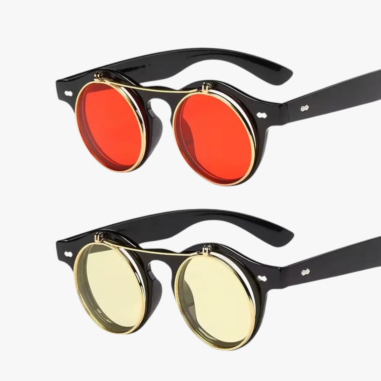 Occhiali da Sole Retrò Unisex Doppia Lente Flip & Protezione UV Punk Uomo - - doppia Fashion Sunglasses flip lente mens sunglasses occhiali occhiali sole protezione punk retr Sunglasses - Concept Palermo
