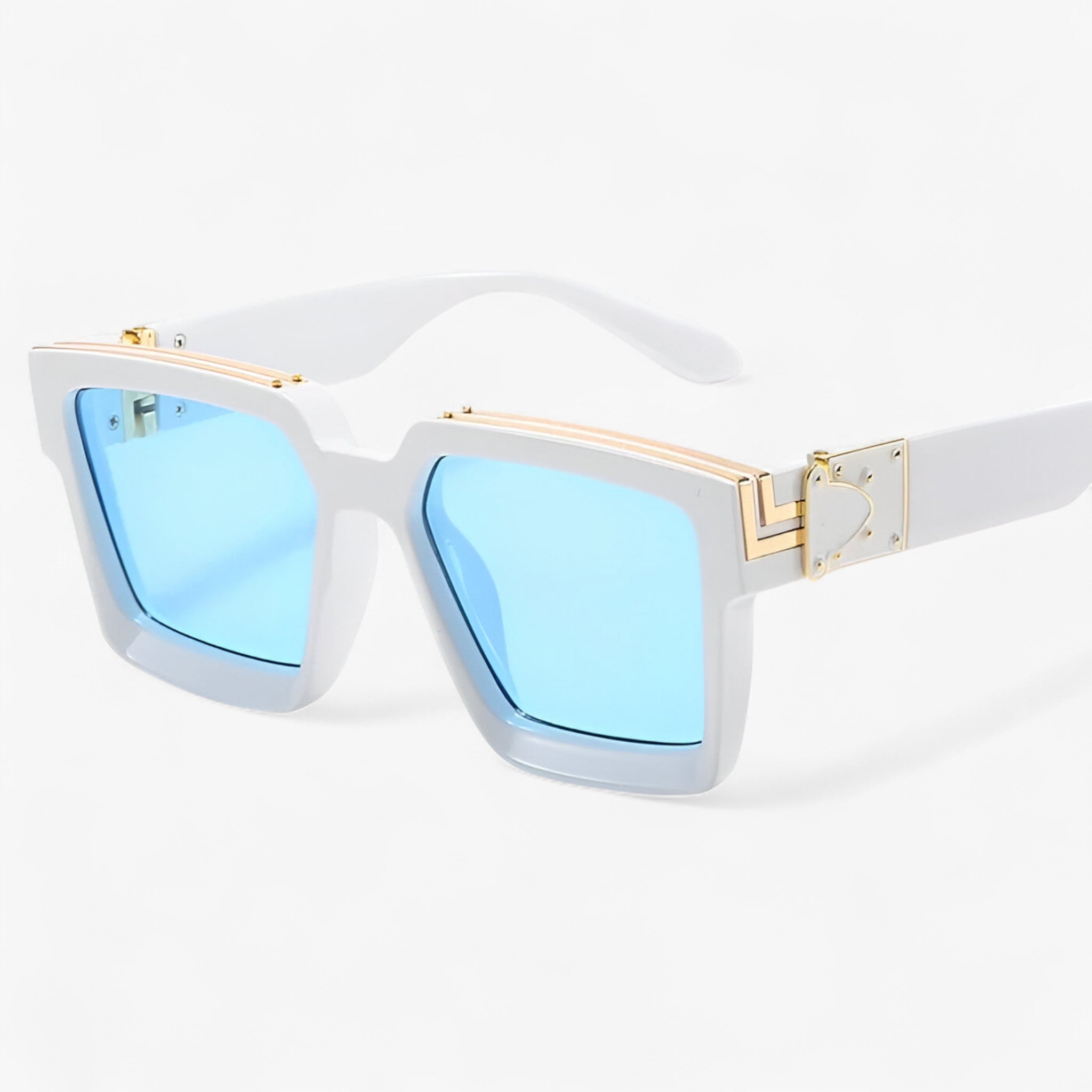 Occhiali da sole quadrati vintage da uomo - Bianco Blu other - Fashion Sunglasses men sunglasses polarized mens sunglasses occhiali occhiali sole Polarized man sunglasses quadrati sole sunglasses sunglasses polarized men uomo vintage - Concept Palermo