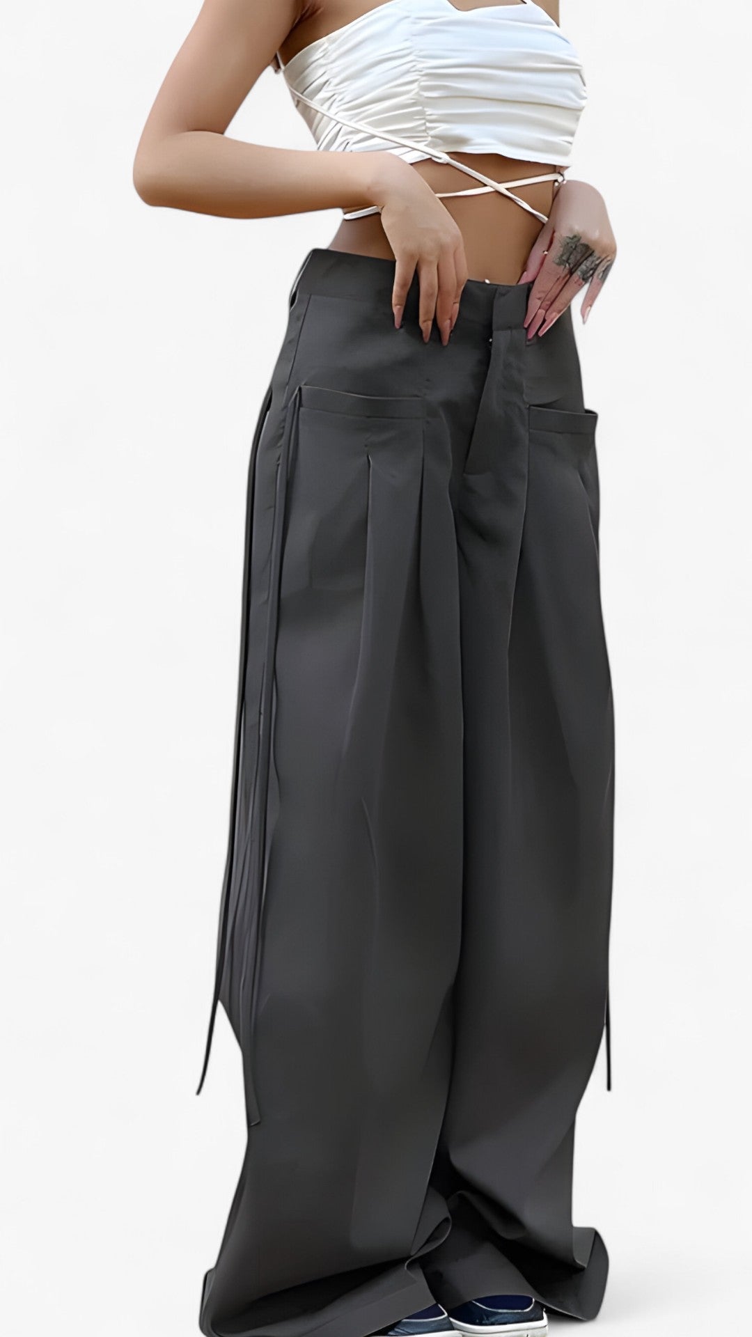 Pantaloni a gamba larga - Vita alta & Stile retrò per ufficio - - alta gamba larga pantaloni pantaloni gamba pants pants for women Pants women retr stile trouser trouser for women women pants - Concept Palermo
