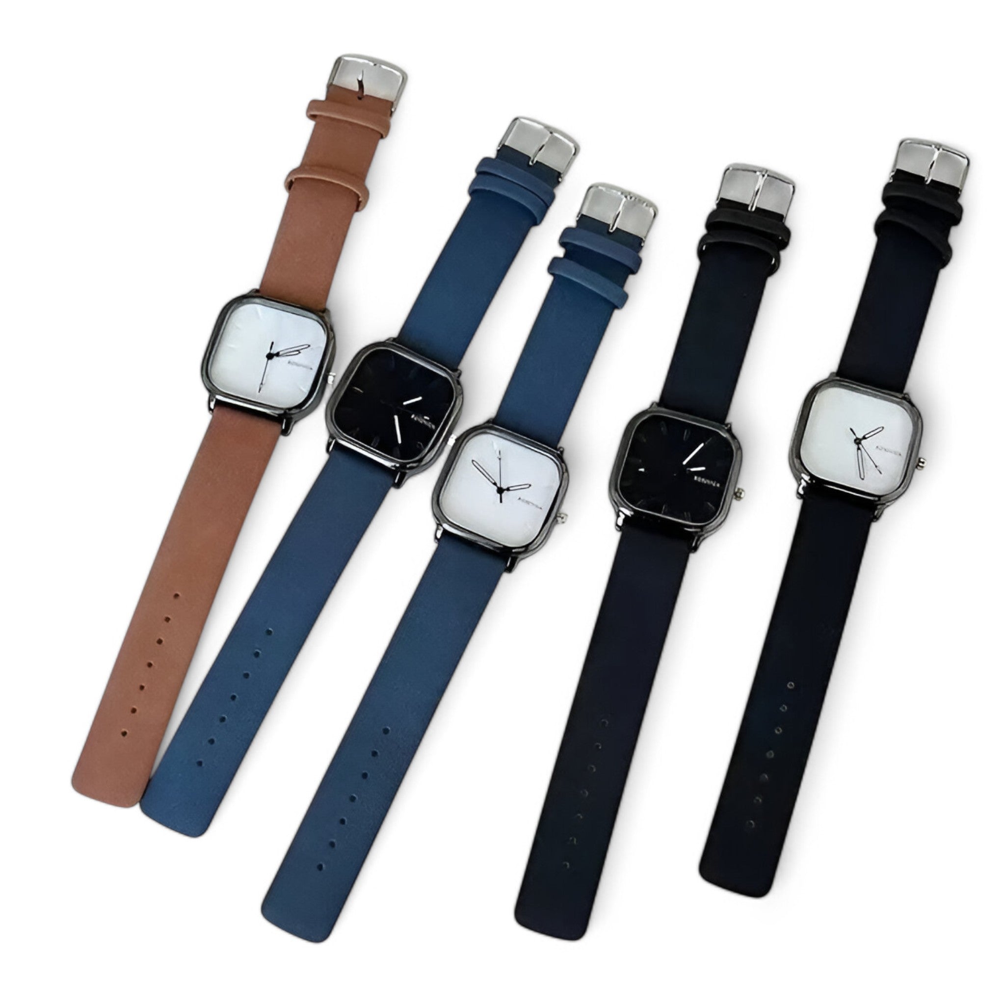 Orologio al quarzo con quadrante quadrato in pelle PU - - accessoires horloges orologio orologio quarzo pelle quadrante quadrato quarzo watches - Concept Palermo