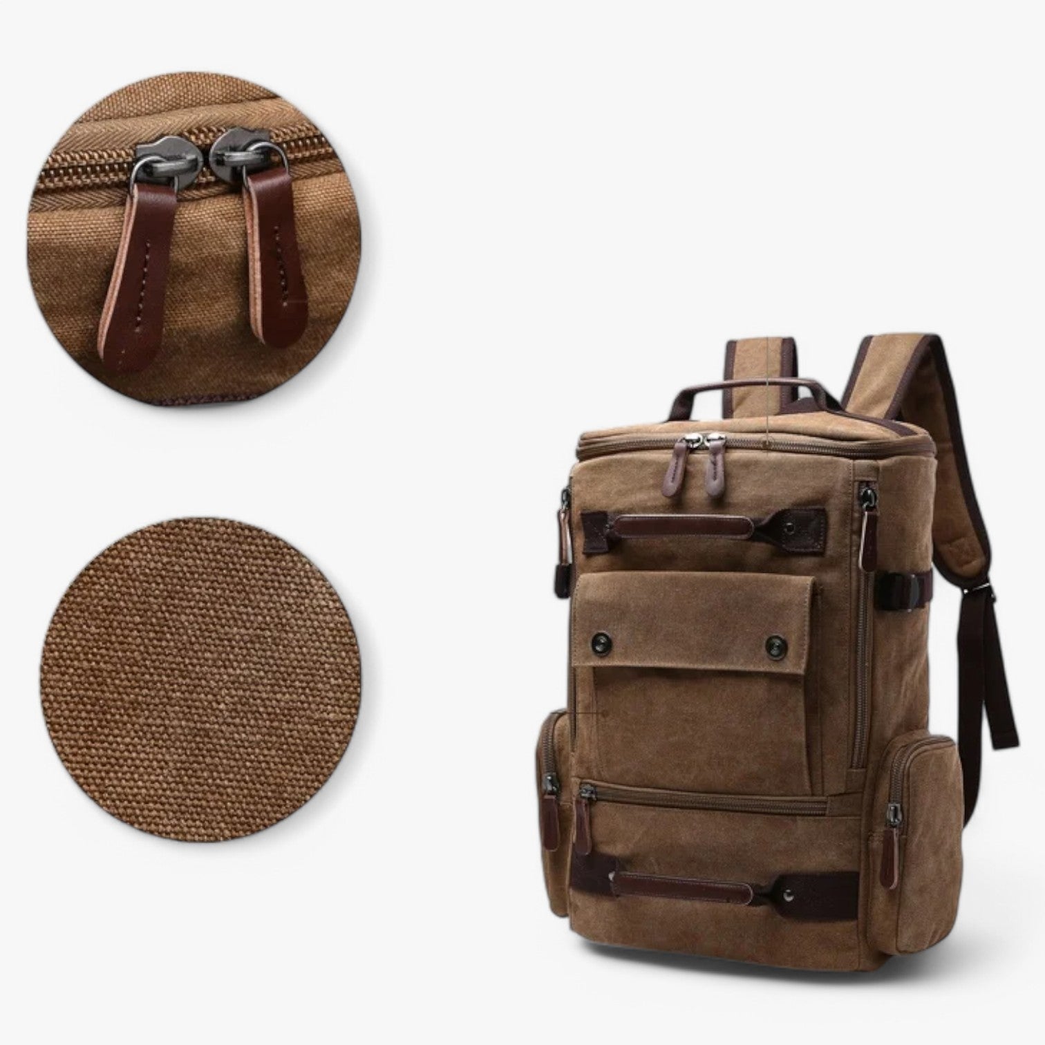 Ampio Zaino Vintage in Tela con Scomparto per Laptop Uomo - - ampio ampio zaino Backpacks bag bags laptop mens bag scomparto tela uomo vintage - Concept Palermo