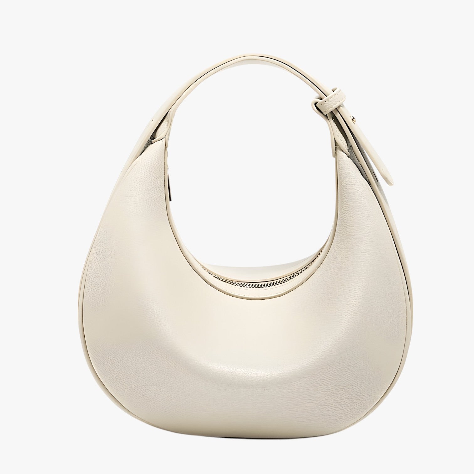Borsa Donna a Mezza Luna Elegante in Pelle Sintetica Nera con Tracolla Regolabile - bianco - bag Bags borsa borsa mezza donna handbags luna mezza women bags Women's handbags - Concept Palermo