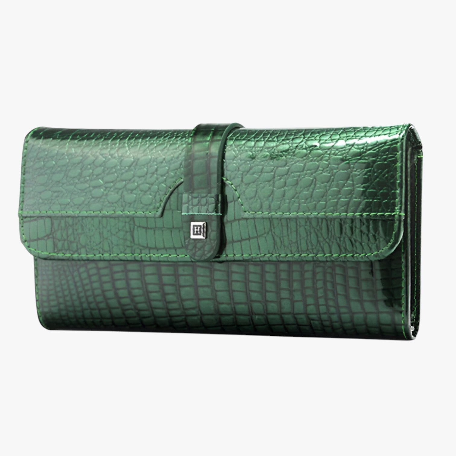 Borsa di design di lusso – Clutch e portafoglio in pelle lucida Donna - verde - borsa borsa design clutch design donna lucida pelle portafoglio wallet womens wallet - Concept Palermo