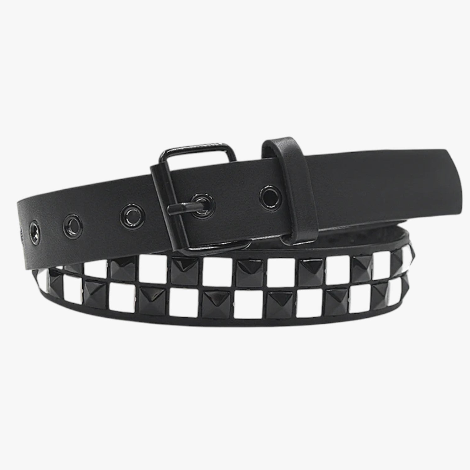 Cintura con rivetti punk e vestibilità elasticizzata - bianca - Belts cintura cintura rivetti elasticizzata punk rivetti vestibilità waist belt for women Womens belt - Concept Palermo