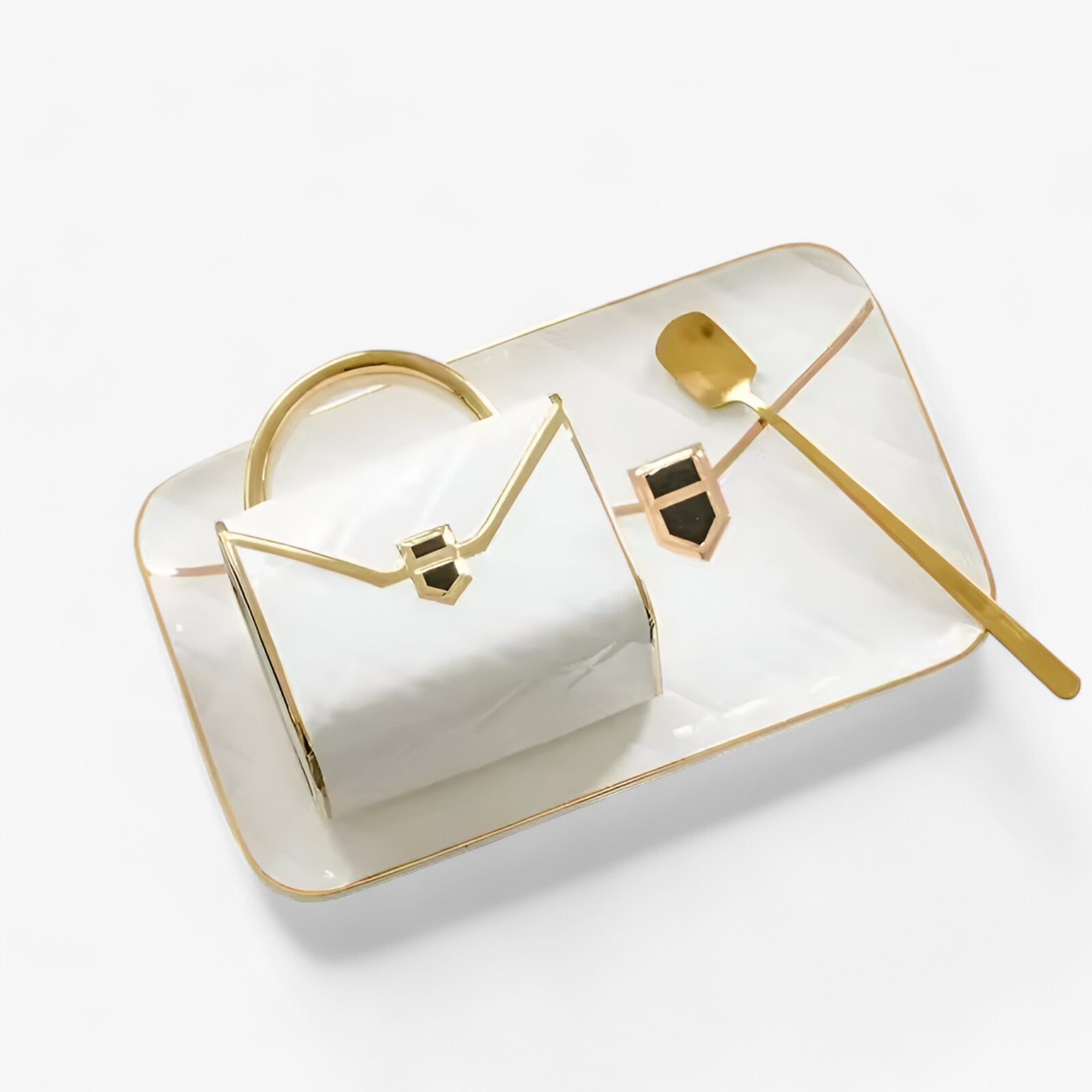 Tazza Creativa in Ceramica a Forma di Borsa Donna - Bianco 310ml - borsa ceramica creativa donna forma home & garden huis & tuin tazza tazza creativa - Concept Palermo