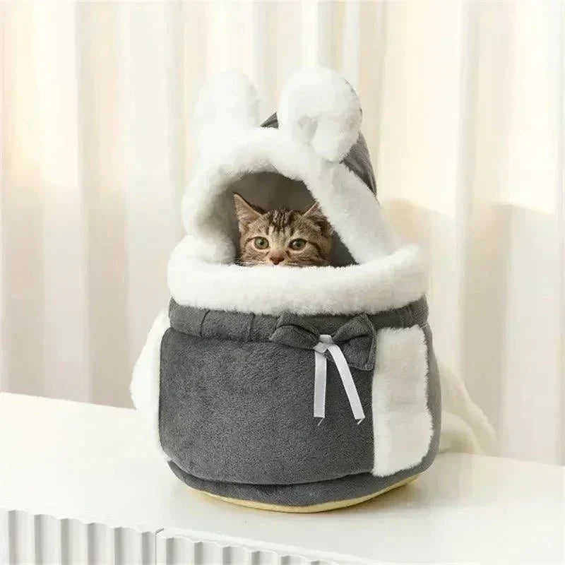 Un affascinante gatto in una borsa di peluche Velluto - - affascinante affascinante gatto borsa gatto peluche pets & supplies velluto - Concept Palermo