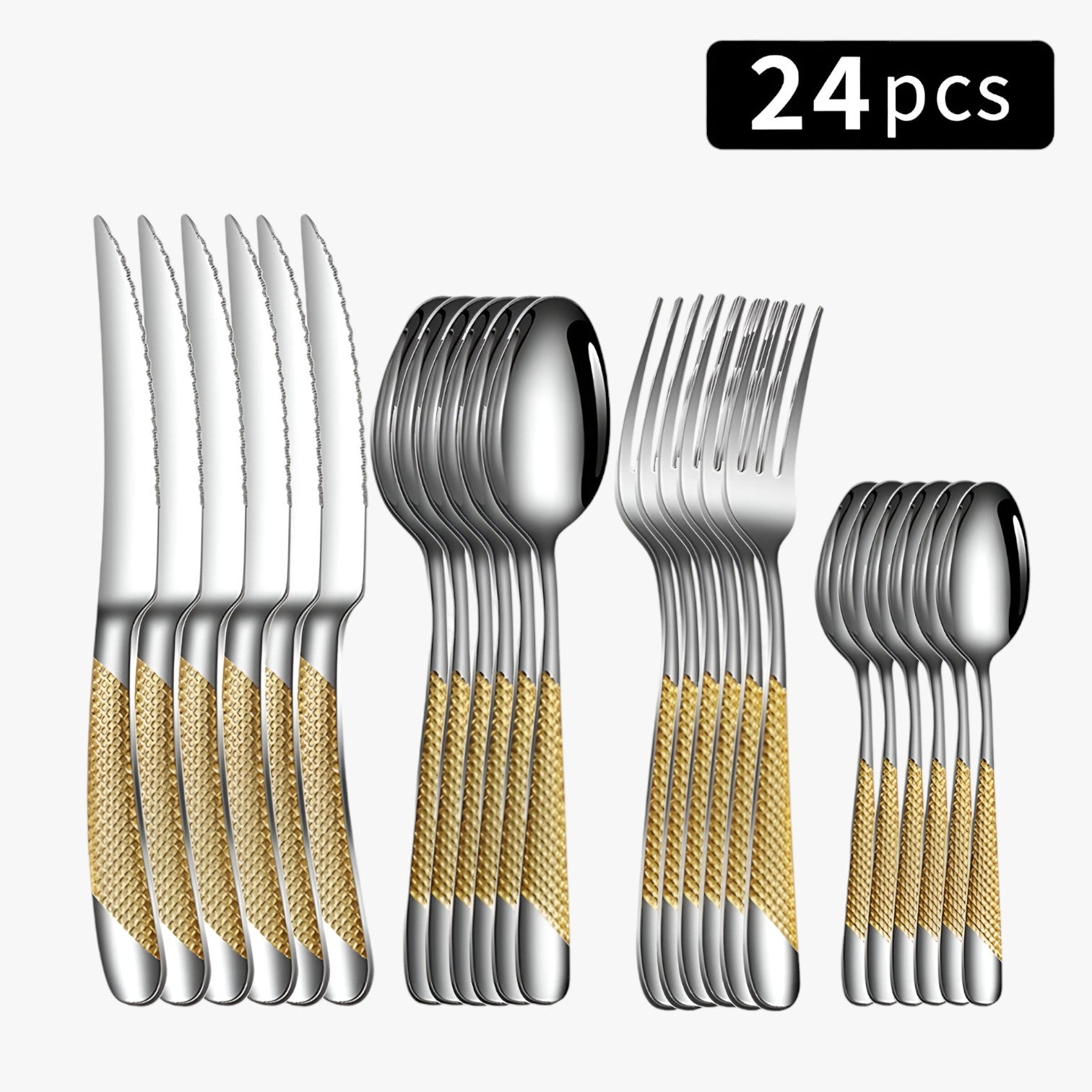 Set posate in acciaio per tutta la famiglia Uomo - argento oro - acciaio famiglia Kitchen kitchen & dining kitchen utensil Kitchen Utensils posate posate acciaio tutta uomo - Concept Palermo