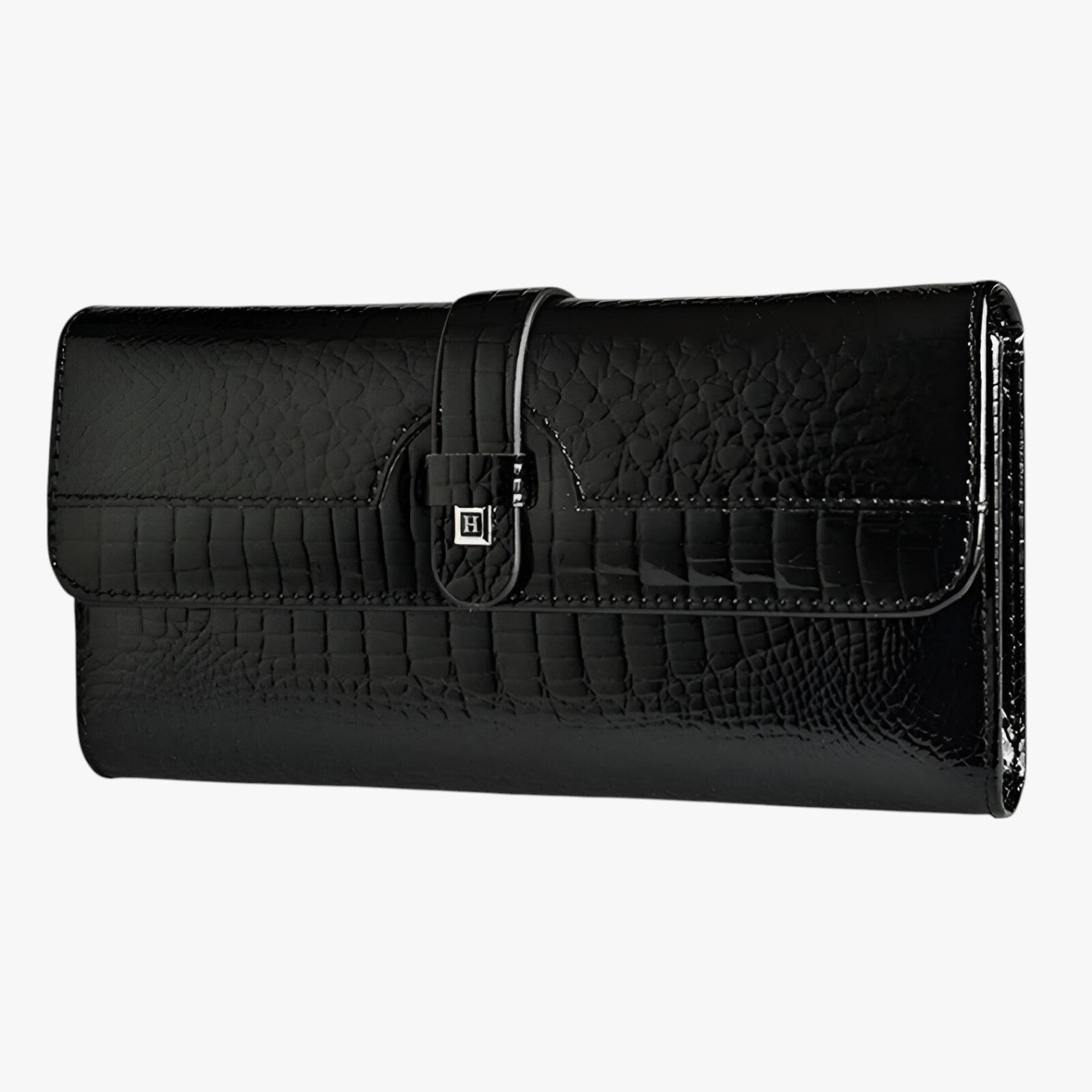 Borsa di design di lusso – Clutch e portafoglio in pelle lucida Donna - nero - borsa borsa design clutch design donna lucida pelle portafoglio wallet womens wallet - Concept Palermo