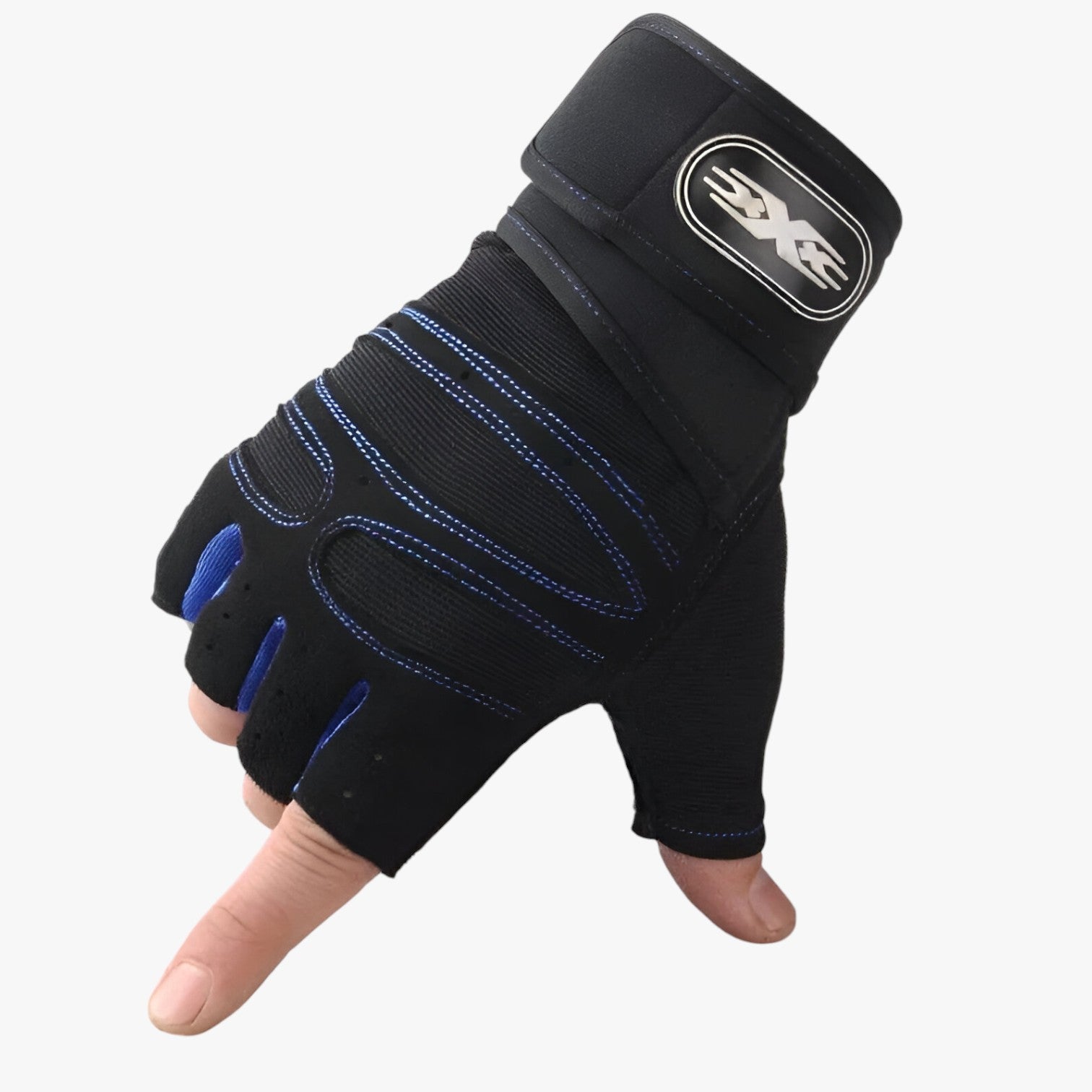Guanti sportivi senza dita con protezione per i polsi Uomo - Blu scuro - dita gloves guanti guanti sportivi mens accessory mirko | guanti sportivi senza dita con protezione per i polsi - €25 polsi protezione sportivi uomo - Concept Palermo