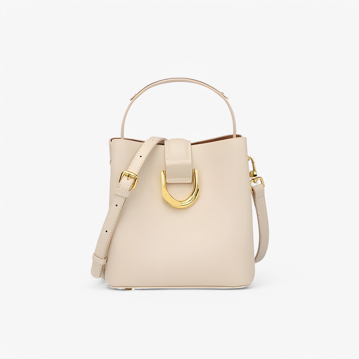Borsa a secchiello Moda –, Spaziosa e Versatile Donna - Bianco sporco - bag bags borsa borsa secchiello donna Leather Bag moda secchiello Shoulder & Crossbody Bags spaziosa versatile women bag - Concept Palermo