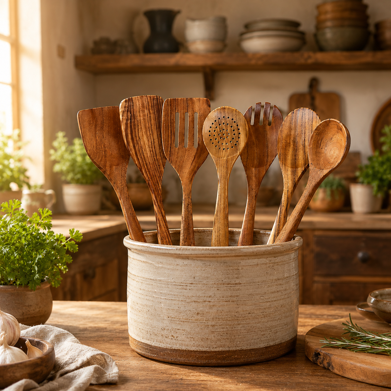 Set di posate da 7 pezzi TeakCraft Migliorate la vostra esperienza culinaria Lino - - culinaria esperienza home & garden lino Mainland China migliorate pezzi posate posate pezzi - Concept Palermo