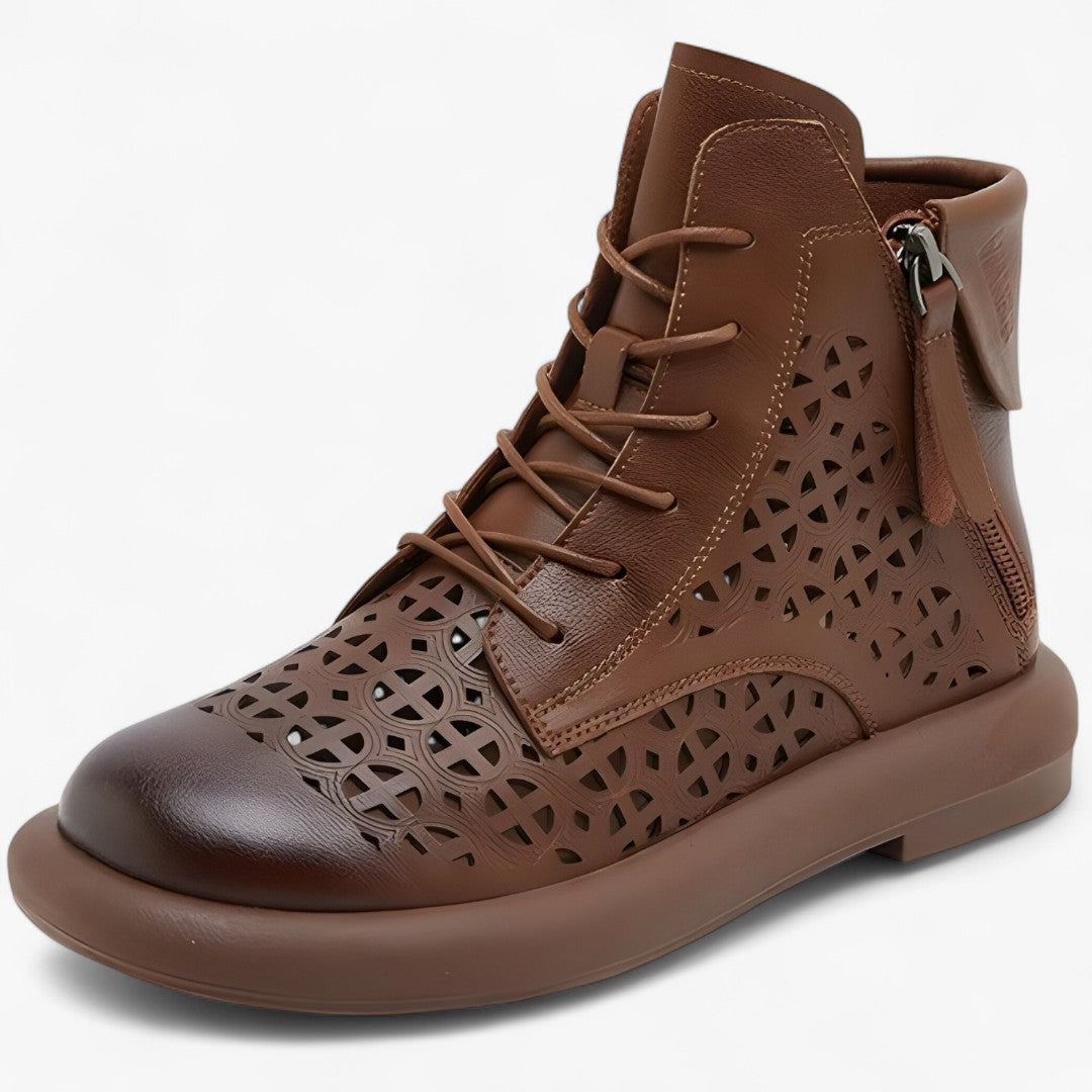 Stivaletti Uomo in Vera Pelle Traforati - Stile Elegante e Traspirante - Marrone - BOOTS Boots & Shoes pelle shoes stile stivaletti stivaletti traforati traforati uomo vera - Concept Palermo