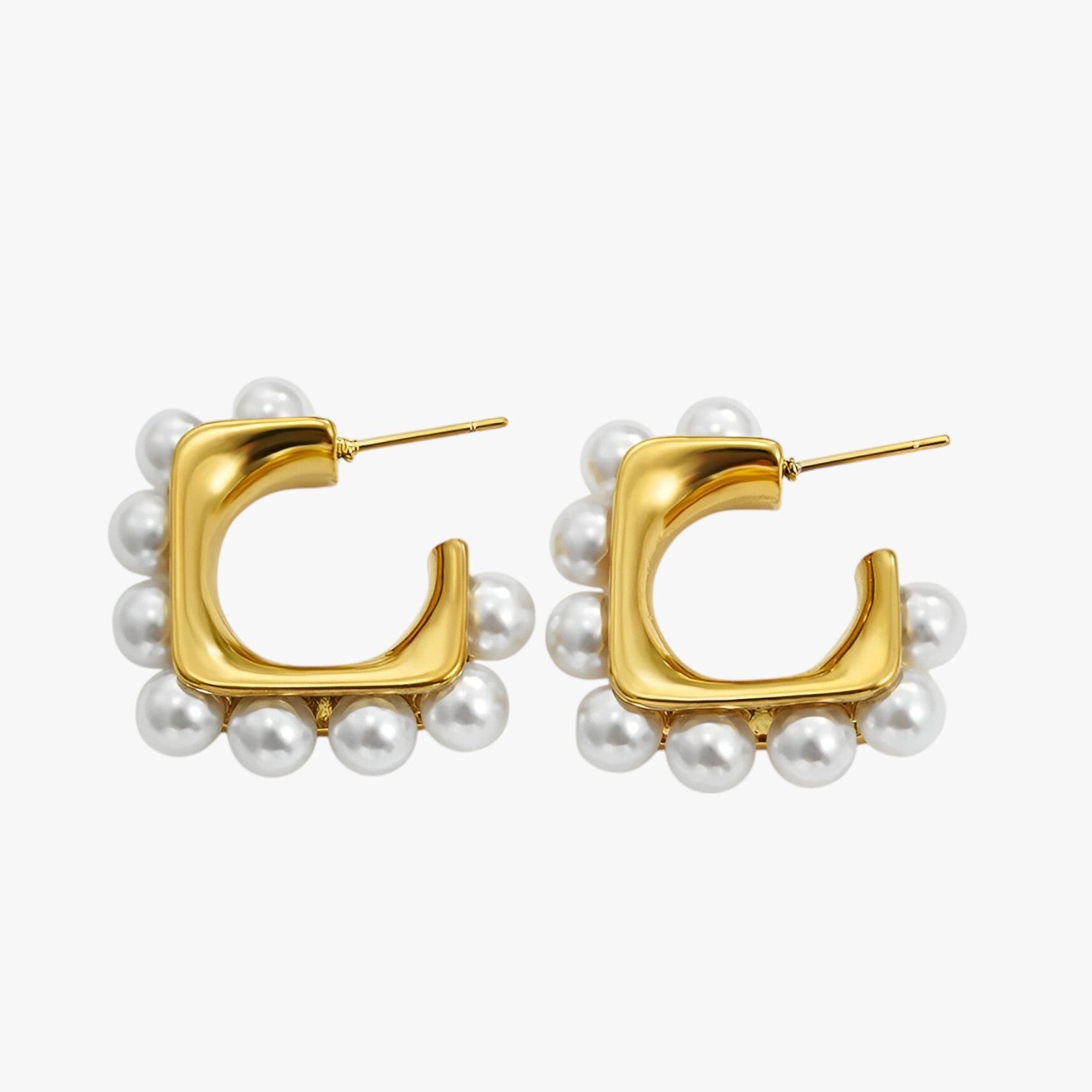 Orecchini Chunky in Oro con Perle – Ipoallergenici e Stilosi Donna - - Accessories Jewelry chunky donna EARRINGS ipoallergenici jewelry orecchini orecchini chunky perle stilosi - Concept Palermo