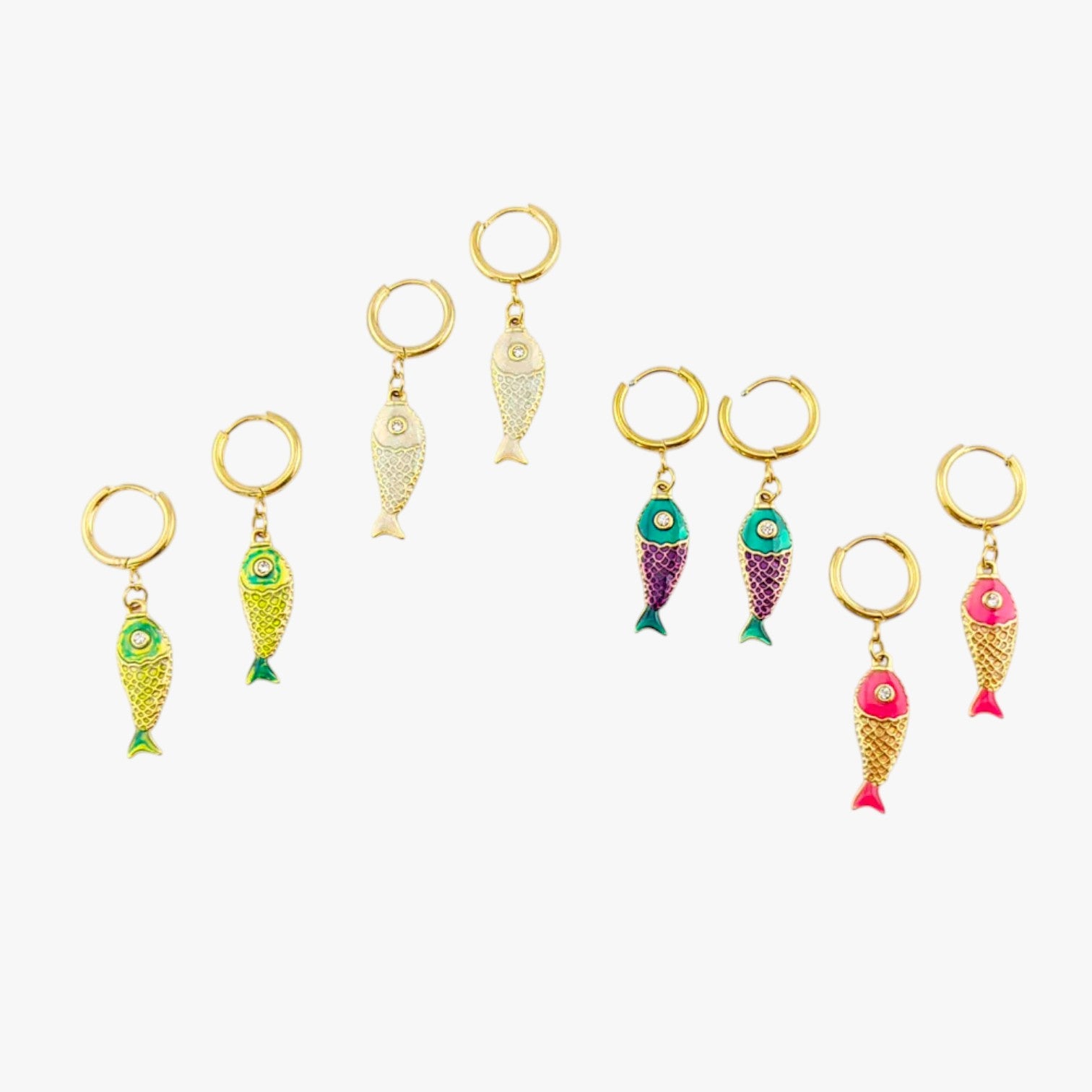 Orecchini koi estivi in acciaio colorato Donna - - acciaio colorato donna EARRINGS Earrings for Women Girls estivi jewelry orecchini orecchini estivi womens earring - Concept Palermo
