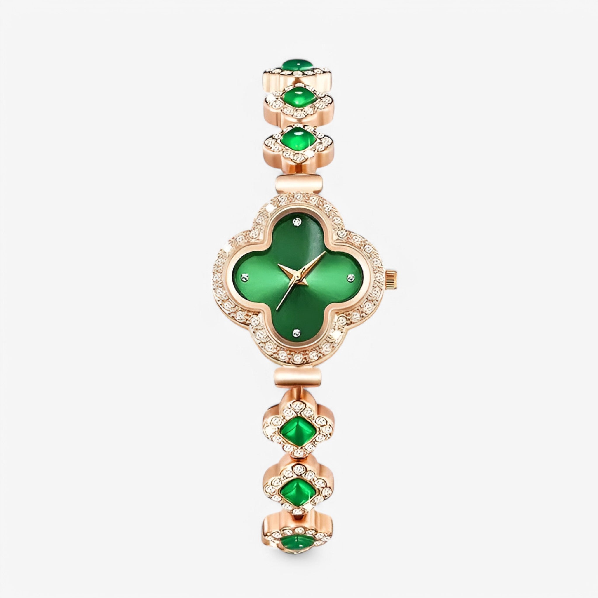 Orologio al quarzo con quadrifoglio e intarsio di diamanti - Verde - diamanti female watch intarsio orologio orologio quarzo quadrifoglio quarzo watch for women watches - Concept Palermo