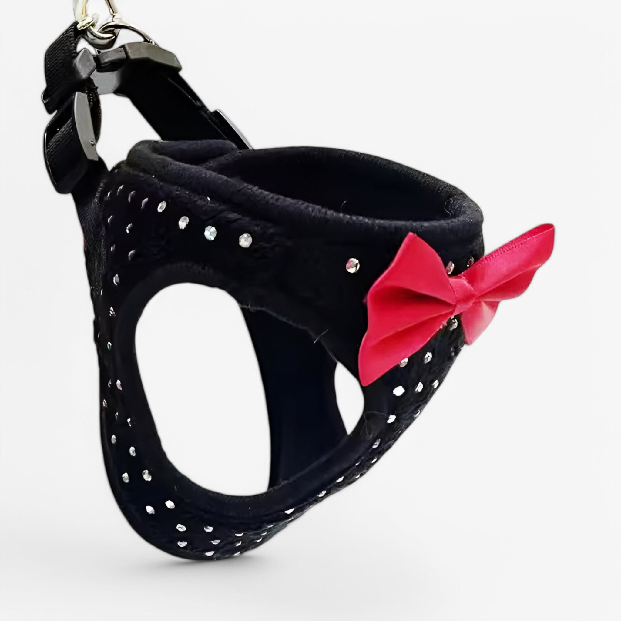 Pettorina per cani confortevole in lino con decorazione diamante, ideale per passeggiate quotidiane - Nero - cani confortevole confortevole pettorina decorazione diamante lino pets & supplies pettorina - Concept Palermo