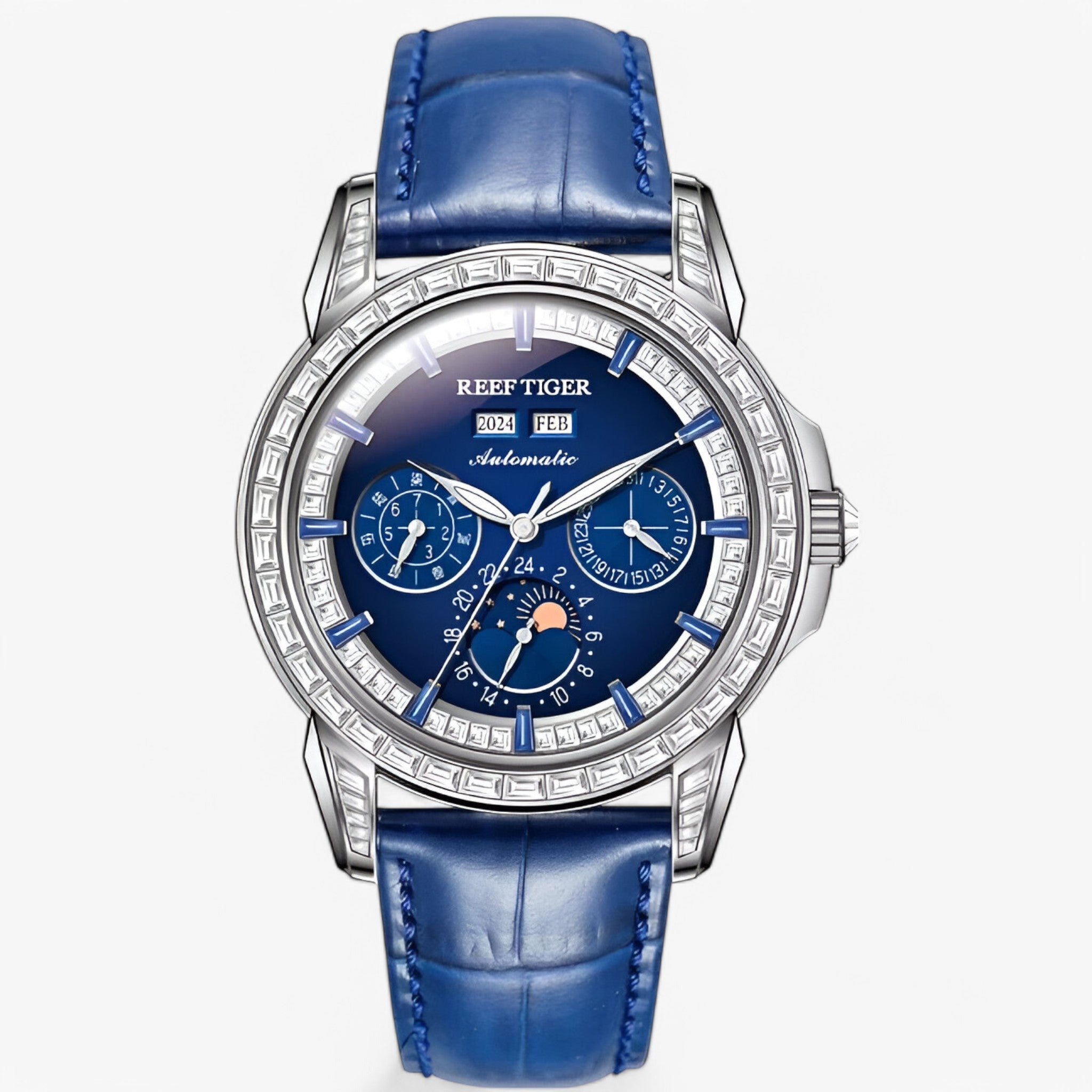 Orologio Meccanico da Uomo Multi-Quadrante, Automatico, in Acciaio Inox - blu 2 - meccanico mens watch multi orologio orologio meccanico quadrante uomo watch for men watches - Concept Palermo