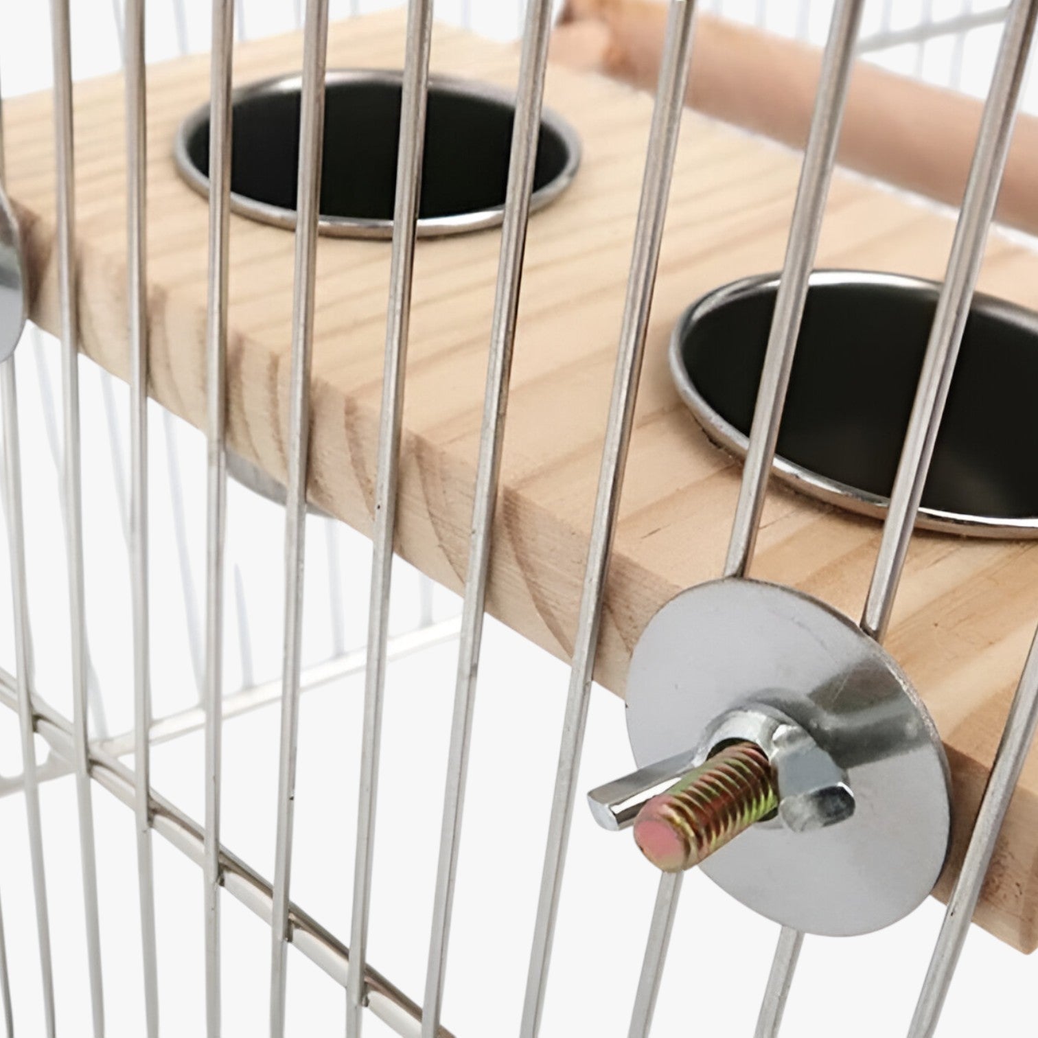 Ciotola in acciaio inox con asta per il posatoio – Robusta e igienica per ogni gabbia per uccelli Legno - - acciaio asta bird bird feeder birdproduct ciotola ciotola acciaio gabbia igienica inox legno - Concept Palermo