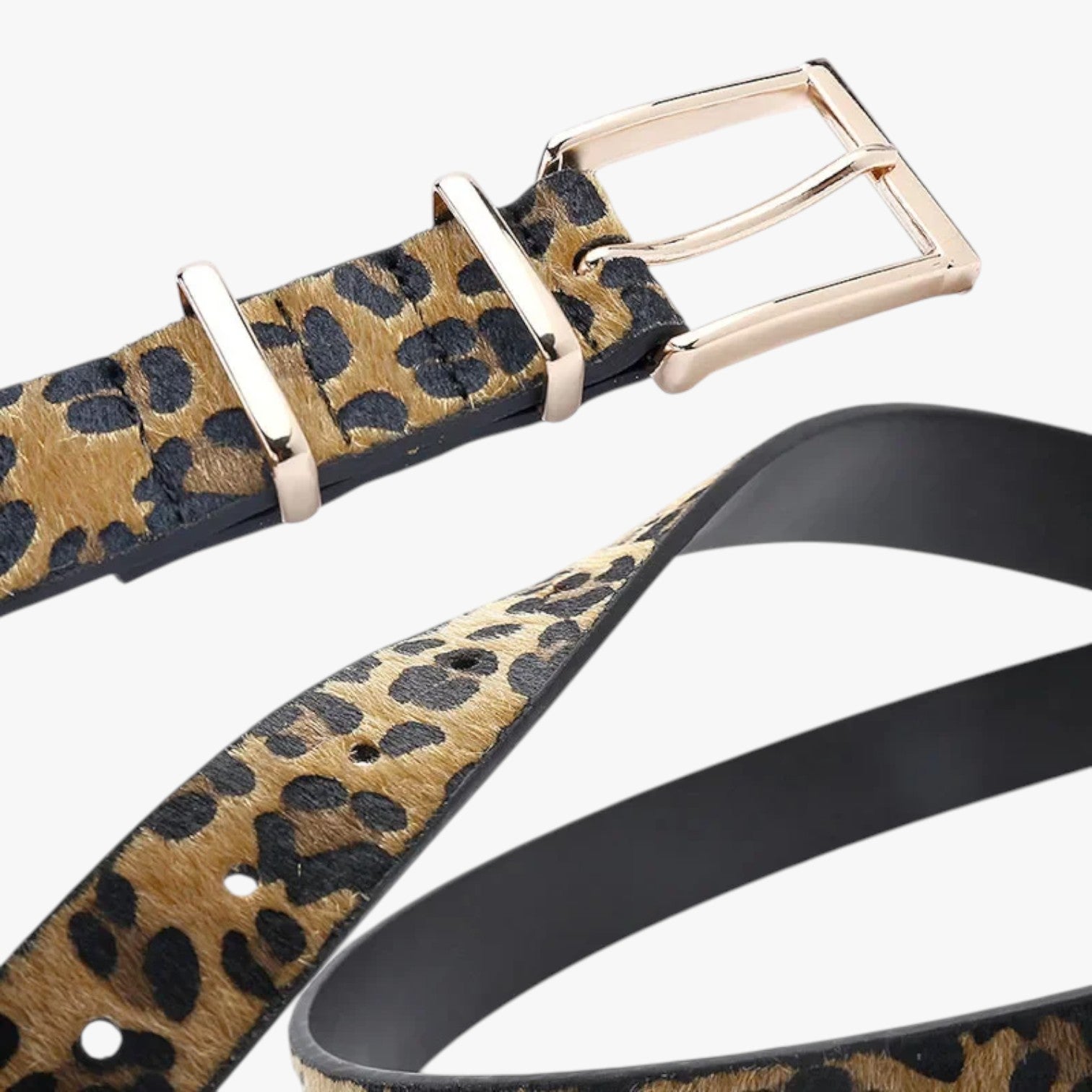Cintura Donna in Vera Pelle Leopardata con Fibbia Elegante - - Belts cintura cintura pelle fibbia leopardata pelle waist belt for women Womens belt - Concept Palermo