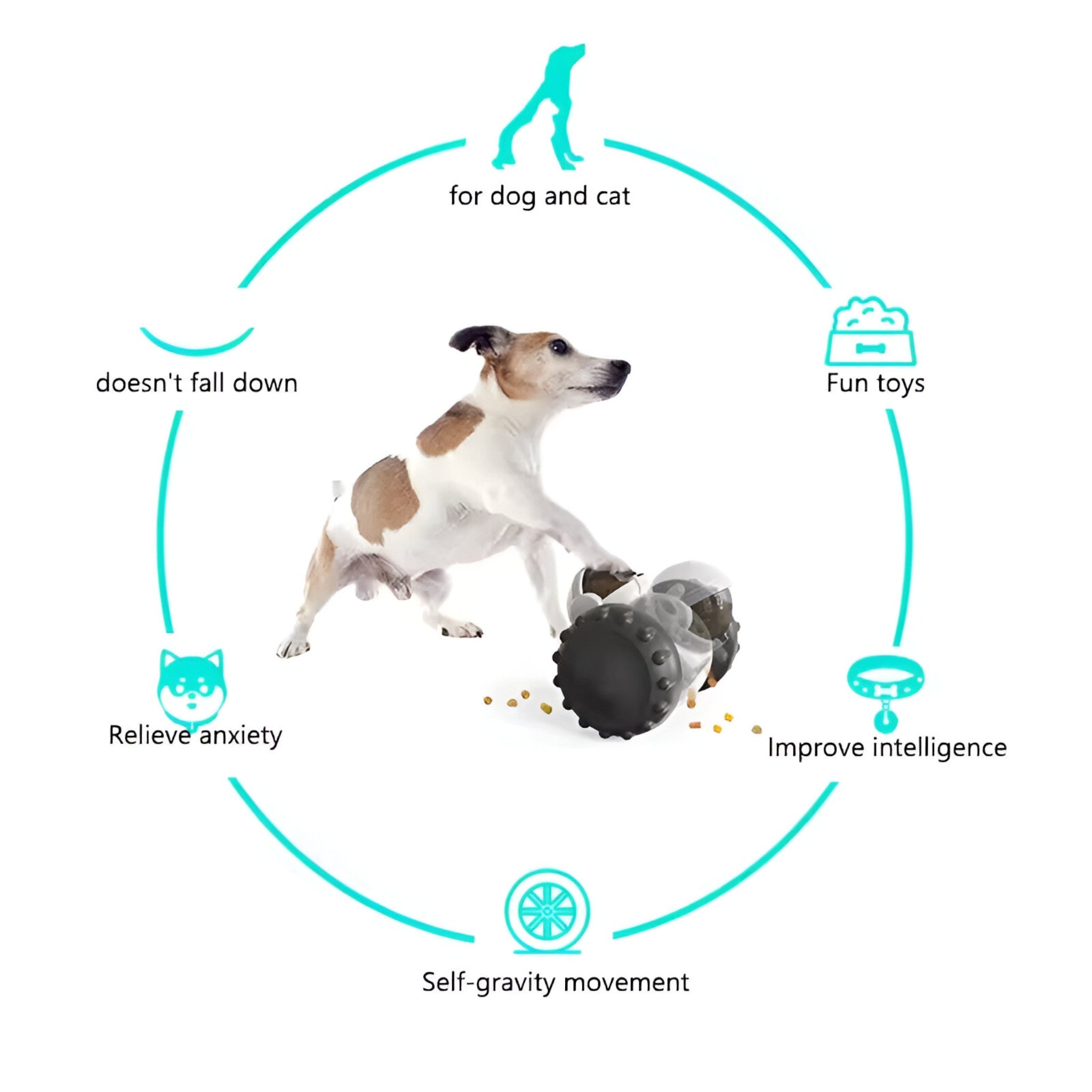 Giocattolo Interattivo per Cani e Gatti con Dispenser di Cibo - - cani cibo dispenser gatti giocattolo giocattolo interattivo interattivo pets & supplies - Concept Palermo