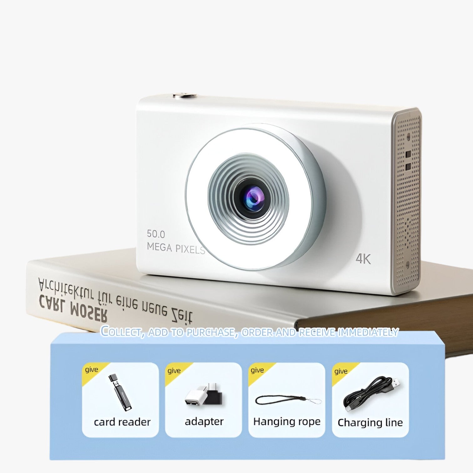 4K Retro Camera Hoge definitie en draagbaar ontwerp - Bianco - camera definitie draagbaar gadget gadgets hoge ontwerp retro retro camera - Concept Palermo