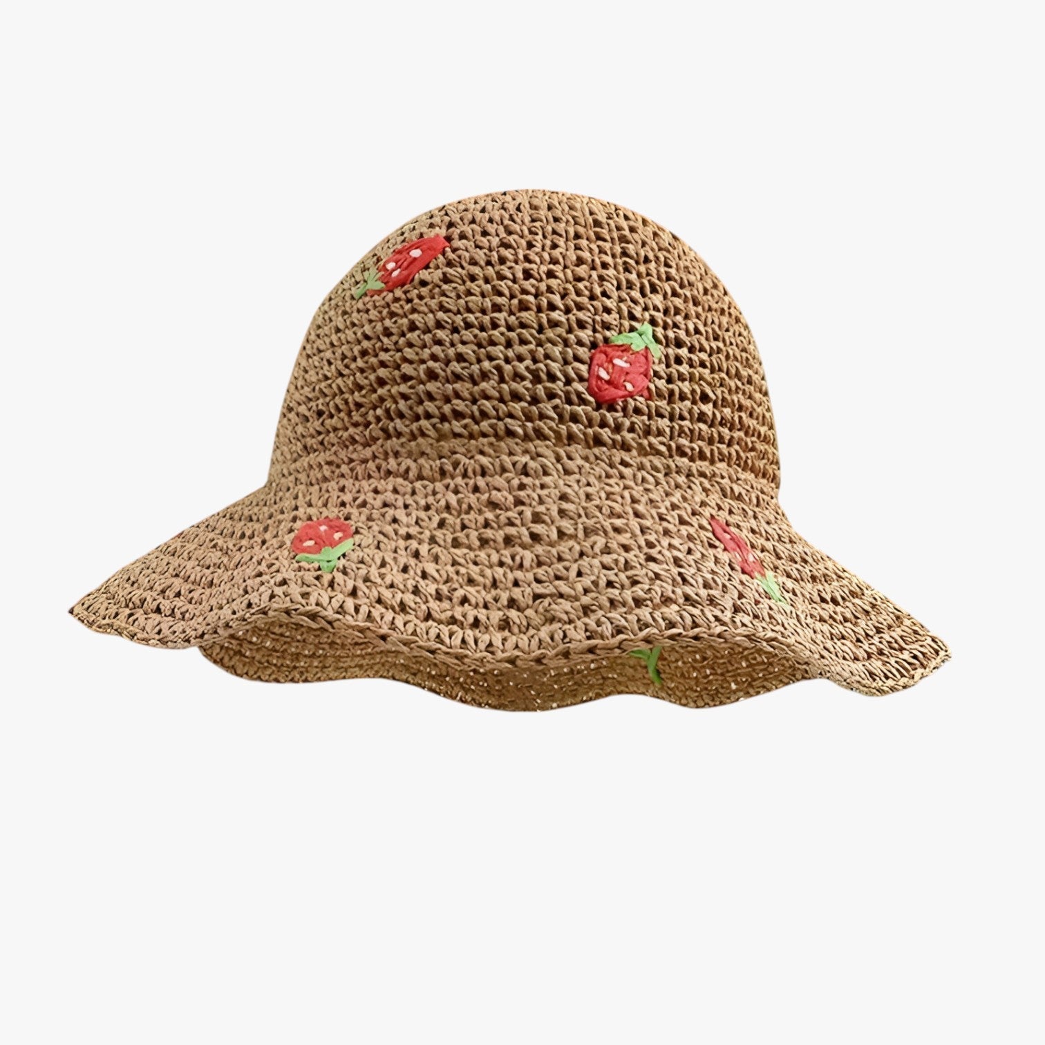 Cappello da sole fragola – Pieghevole, fatto a mano e di moda protettivo - khaki Taglia unica - bucket hats cappello cappello sole fatto fragola Hat for girls mano moda pieghevole protettivo summer hat Sun Hats women hat - Concept Palermo