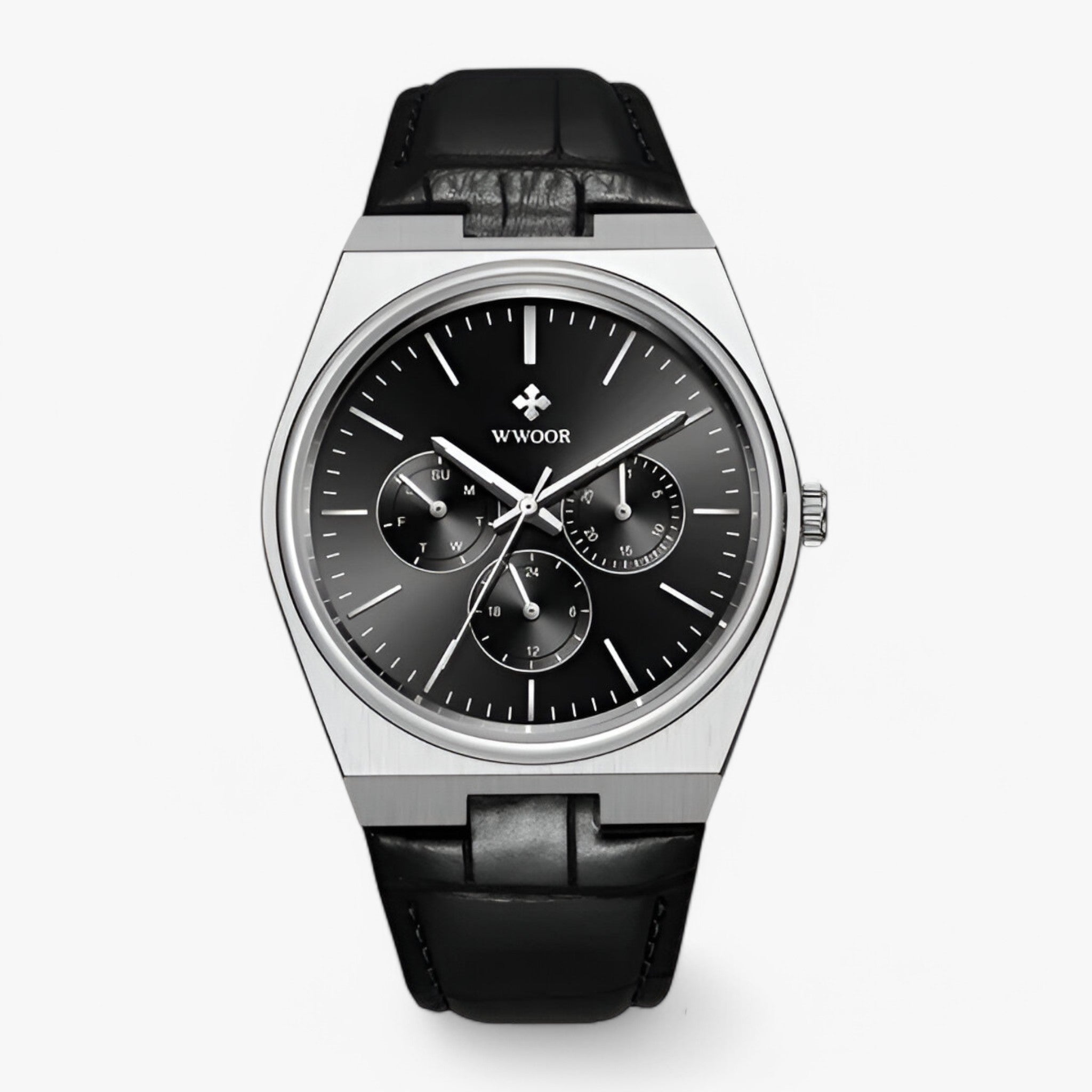 Orologio al Quarzo in Acciaio con Vetro Zaffiro Uomo - nero argento - accessoires acciaio horloges orologio orologio quarzo quarzo uomo vetro watches zaffiro - Concept Palermo