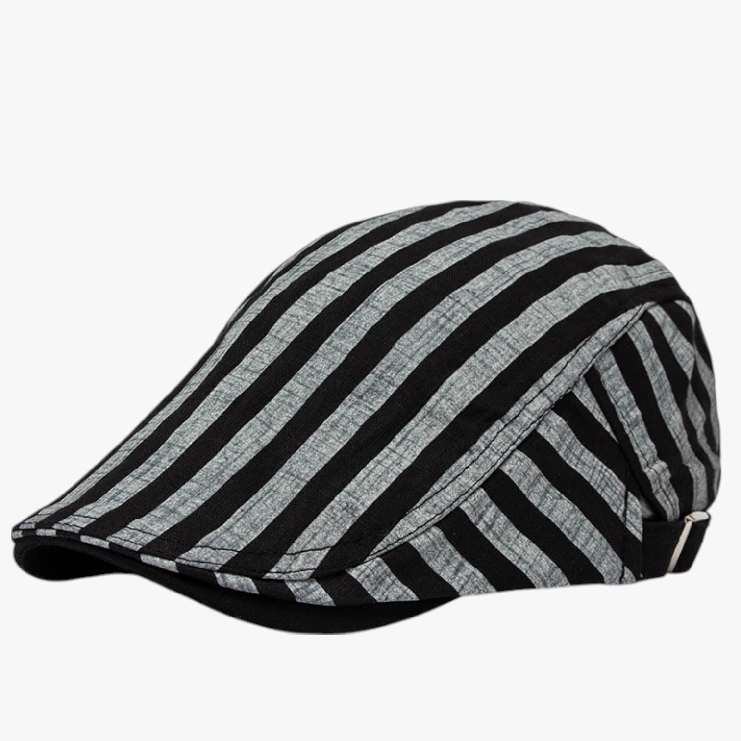Berretto Estivo Uomo Vintage in Cotone e Lino Traspirante - Stripes Grey Adjustable 54-59 cm - berretto berretto estivo caps cotone estivo lino men's hat mens cap uomo vintage - Concept Palermo