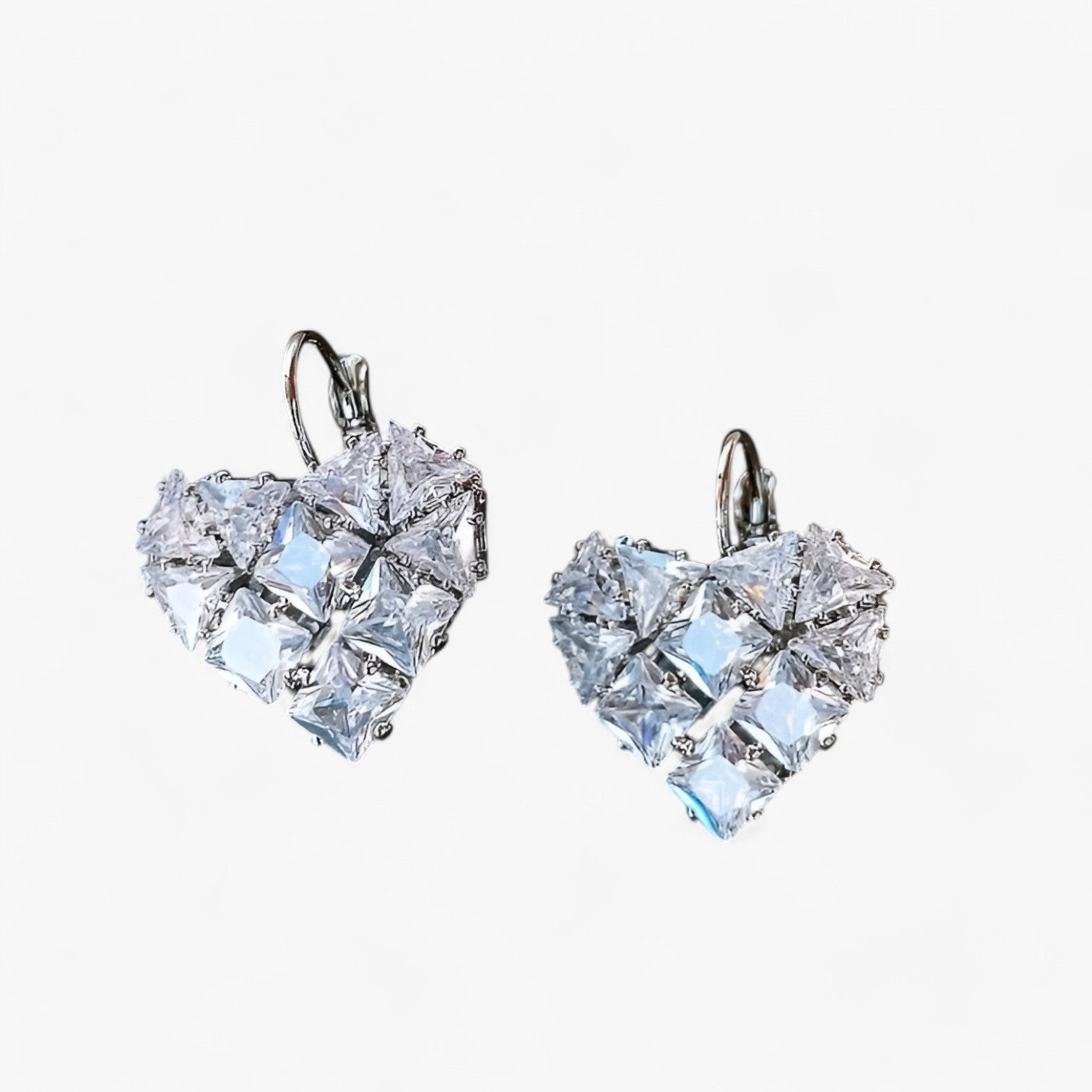 Orecchini a forma di cuore di lusso francese con zirconia Uomo - argento - Accessories Jewelry cuore EARRINGS forma francese jewelry orecchini orecchini forma uomo zirconia - Concept Palermo