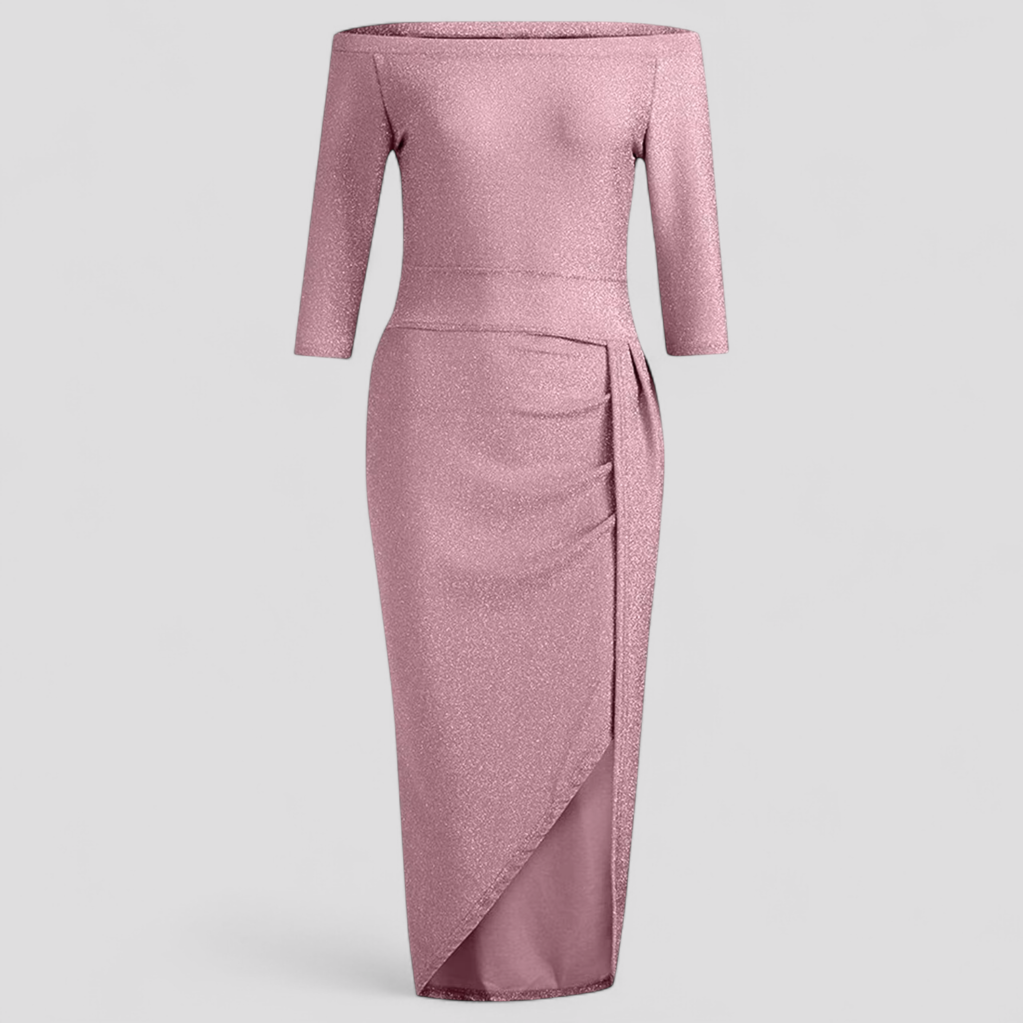 Abito Donna Nero in Ecopelle Aderente con Spalle Scoperte - Elegante e Moderno - Rosa - abito abito spalle donna dresses pelle scoperte spalle - Concept Palermo