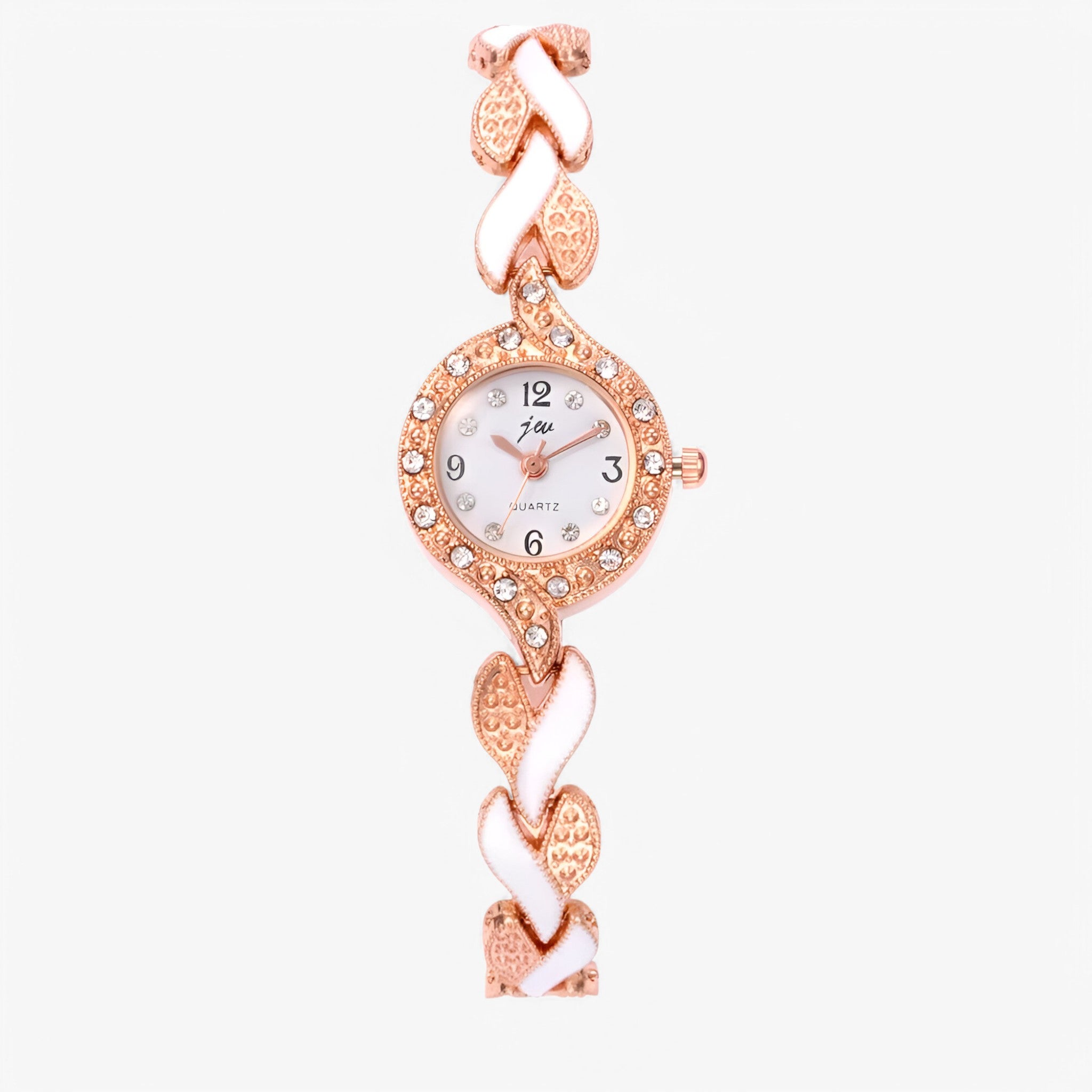 Orologio da donna in acciaio con strass e movimento al quarzo - Bianca - accessoires acciaio donna horloges movimento orologio orologio donna quarzo strass watches - Concept Palermo