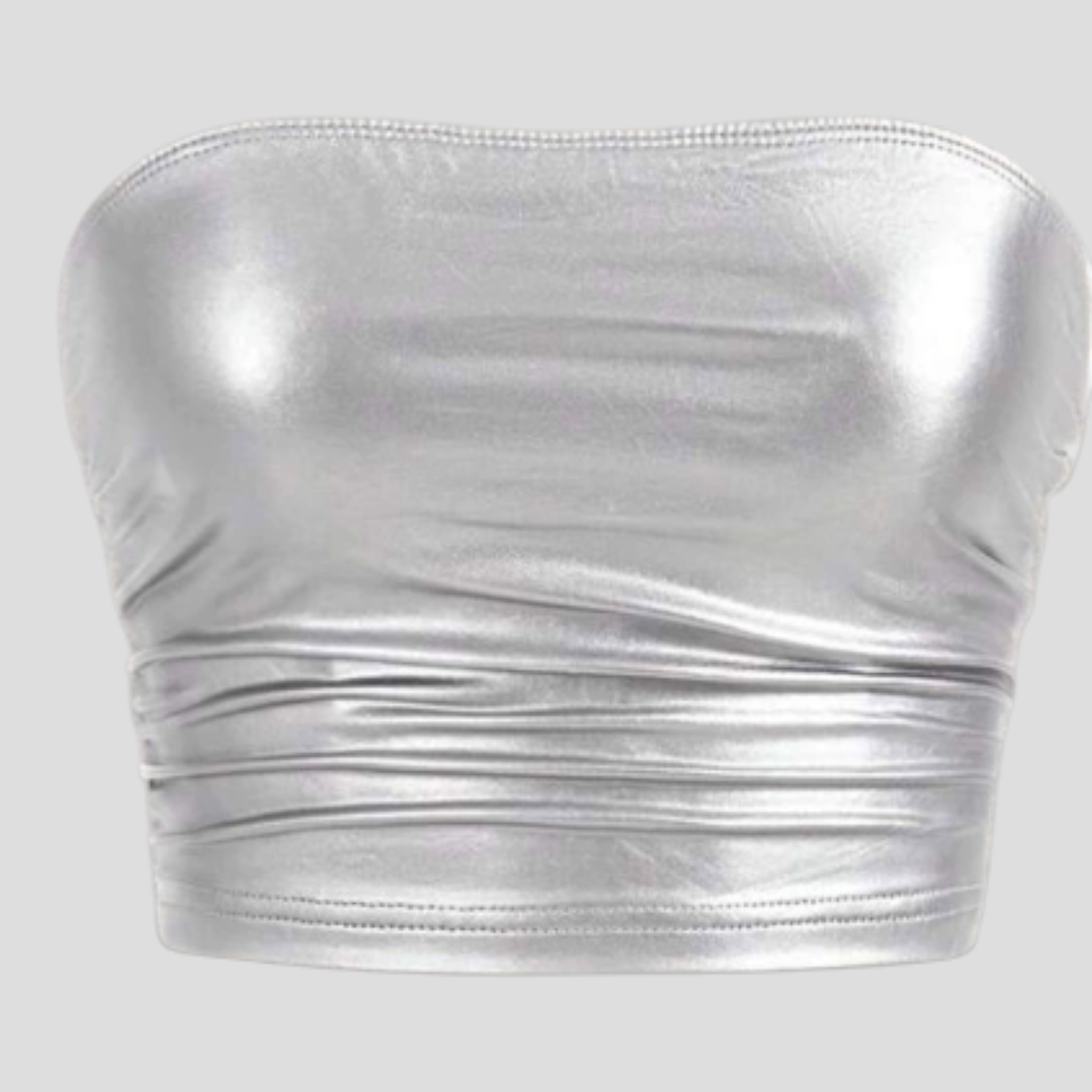 Top corto bustier dorato vintage senza spalline Donna - Argento - bustier bustier vintage crop top donna spalline strapless crop top vintage women tops women's top clothes - Concept Palermo