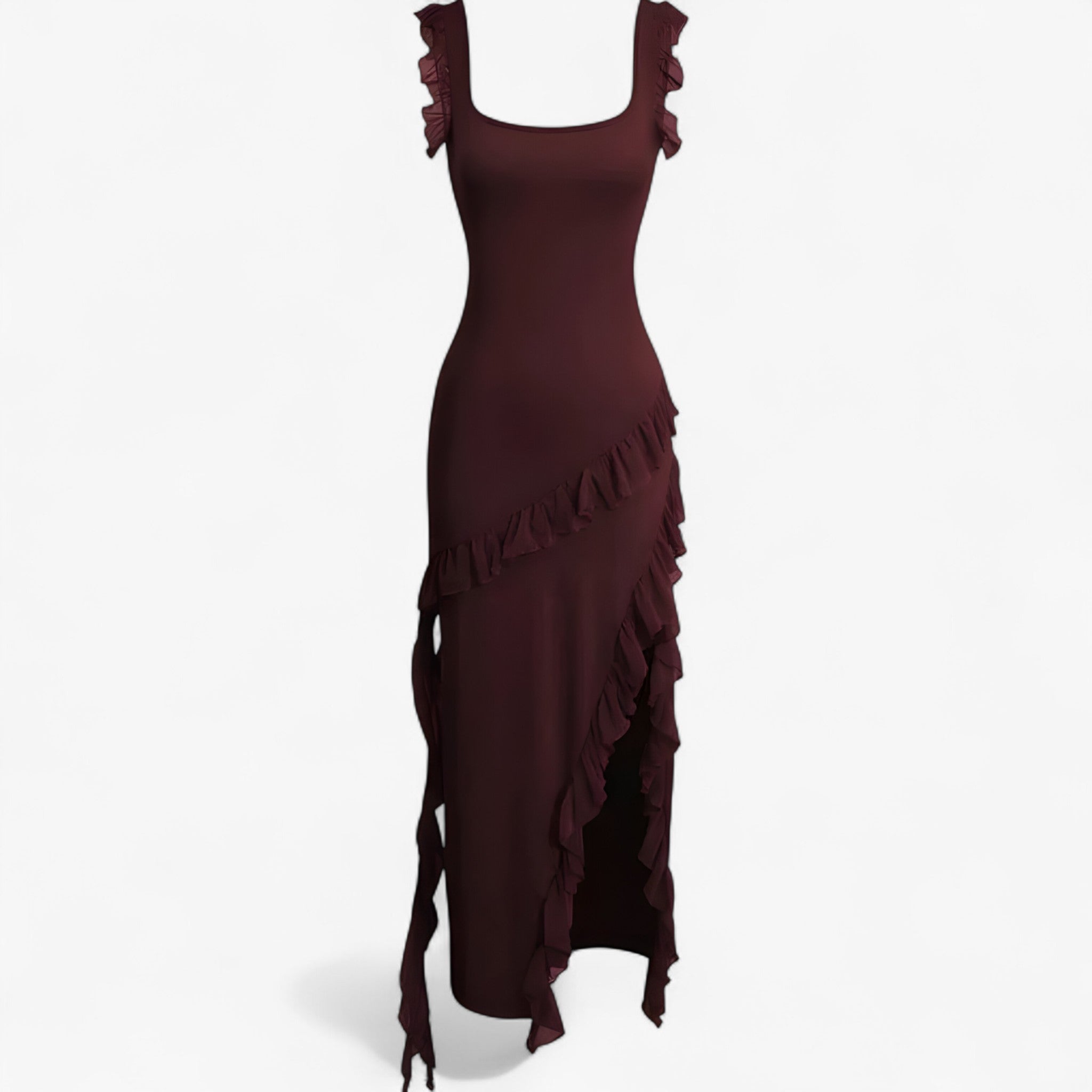 Abito midi con volant a cascata Donna - - abito abito midi cascata casual dresses donna DRESS Dresses female dress Maxi Dresses midi Mini Dresses volant - Concept Palermo