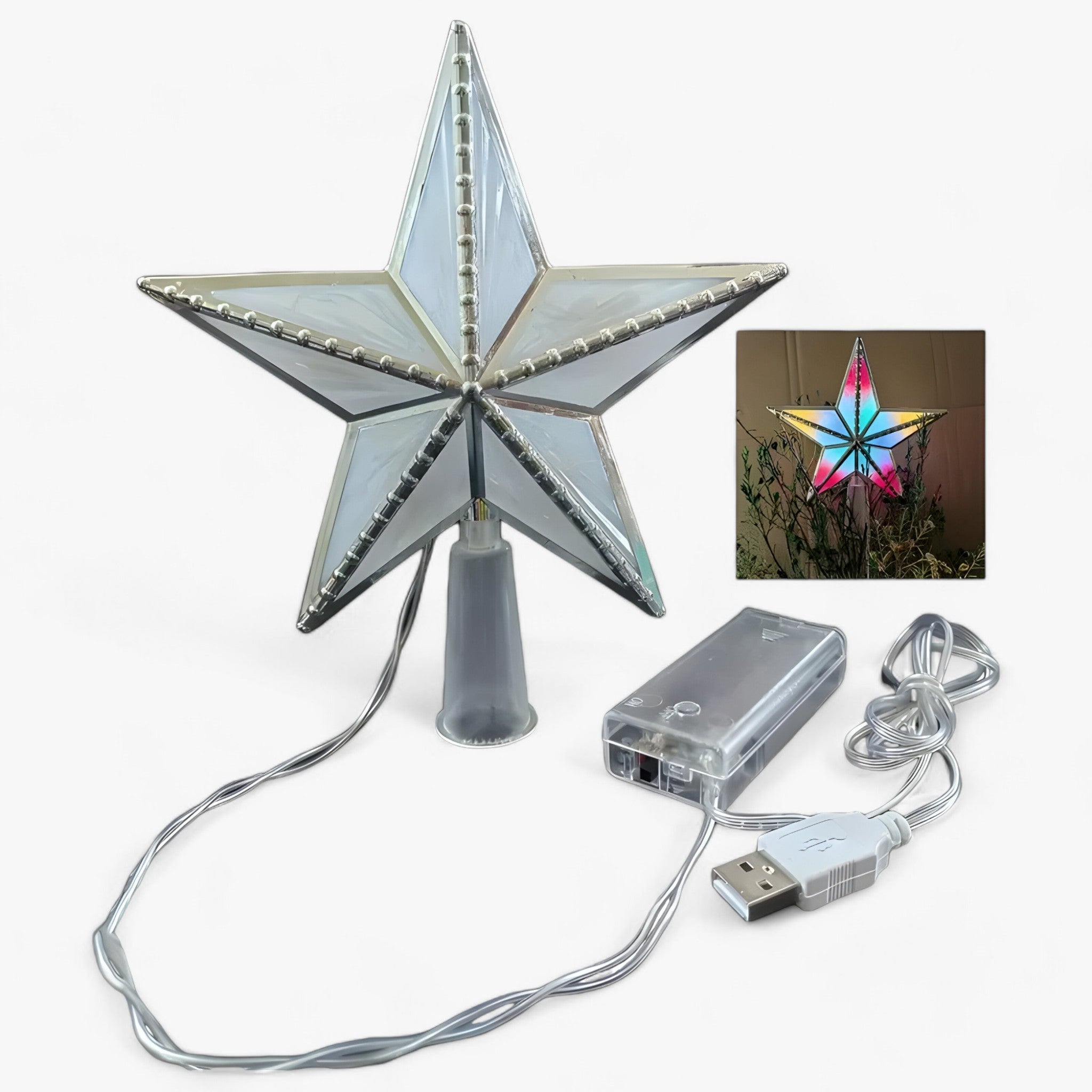 Stella LED per Albero di Natale Uomo - Flere Farver A 1 +1 GRATIS - accessori di Natale albero albero di Natale decorazione alberi decorazione festiva decorazione natalizia decorazioni festive decorazioni per l'albero di natale luci ornamentali natale stella stella albero stella di Natale stella LED stelle scintillanti uomo - Concept Palermo
