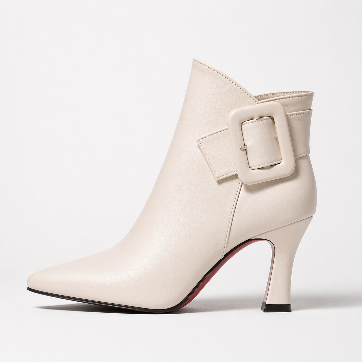 Stivaletti donna neri in PU con tacco a spillo alto e punta affusolata, eleganti per sera. - Beige Bianca - BOOTS Boots & Shoes cinturino estivi fibbia pelle rete shoes shoes for women shoes woman Shoes women stivaletti stivaletti estivi woman shoes summer 2025 womens shoes - Concept Palermo