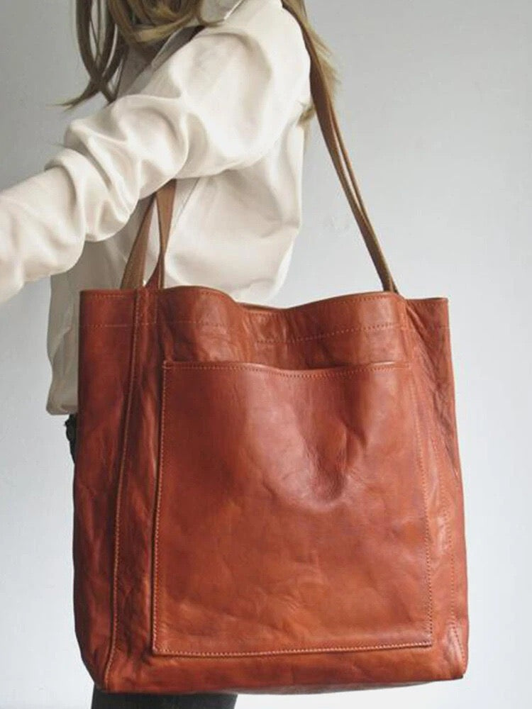 Nova - Borsa in pelle con chiusura a bottone e spazio extra Donna - Marrone (Scorte limitate) - Acc bags borsa bottone chiusura donna extra new_for_google_may nova pelle Sale Womenbags - Concept Palermo