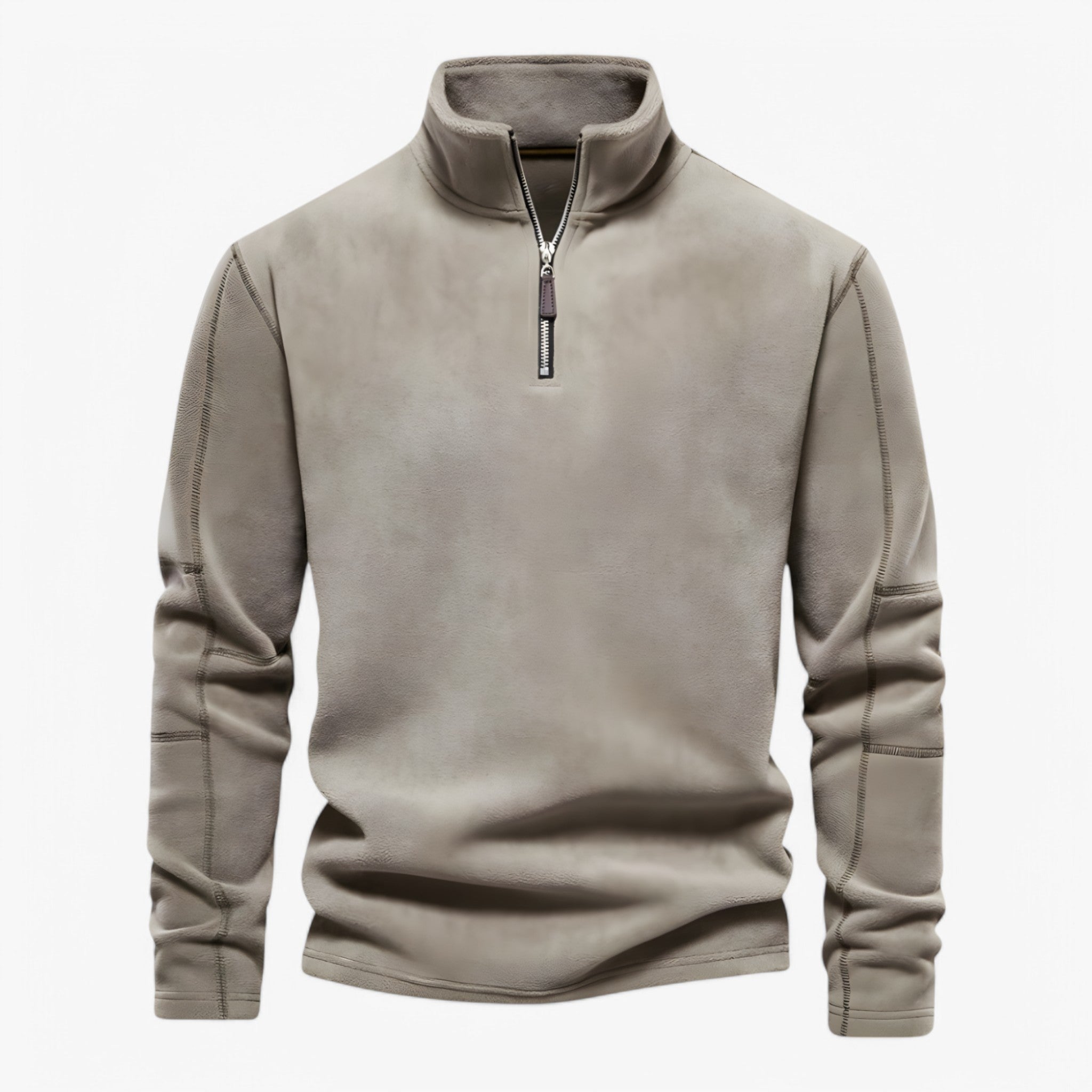 Maglione a mezza zip Uomo - Beige S - maglione maglione mezza men's sweater mezza uomo - Concept Palermo